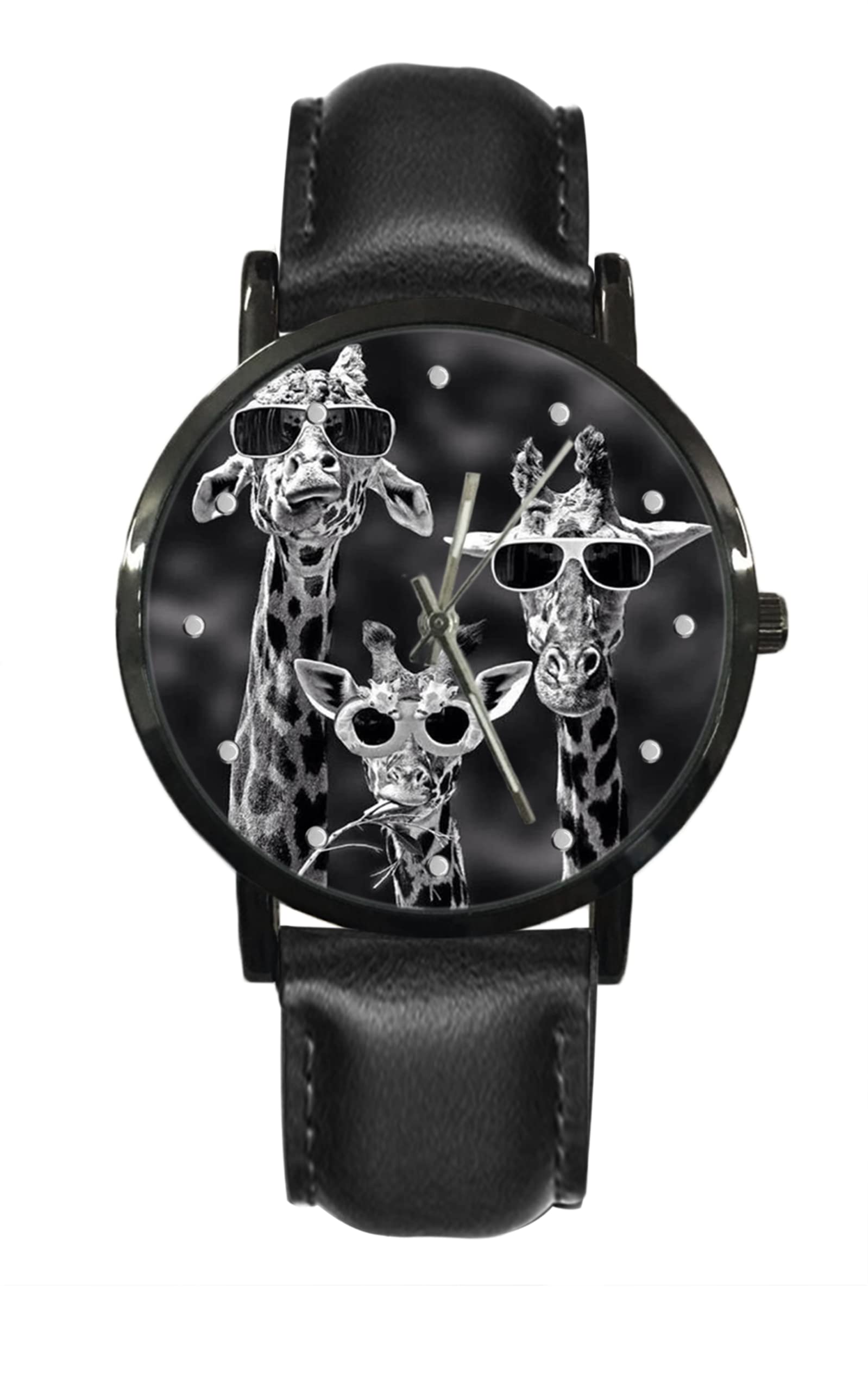 XUTAI Custom Personalized Watch for Men & Women - Casual Black Leather Strap Wristwatch | Perfect for Everyday Wear, Office & Gift Giving