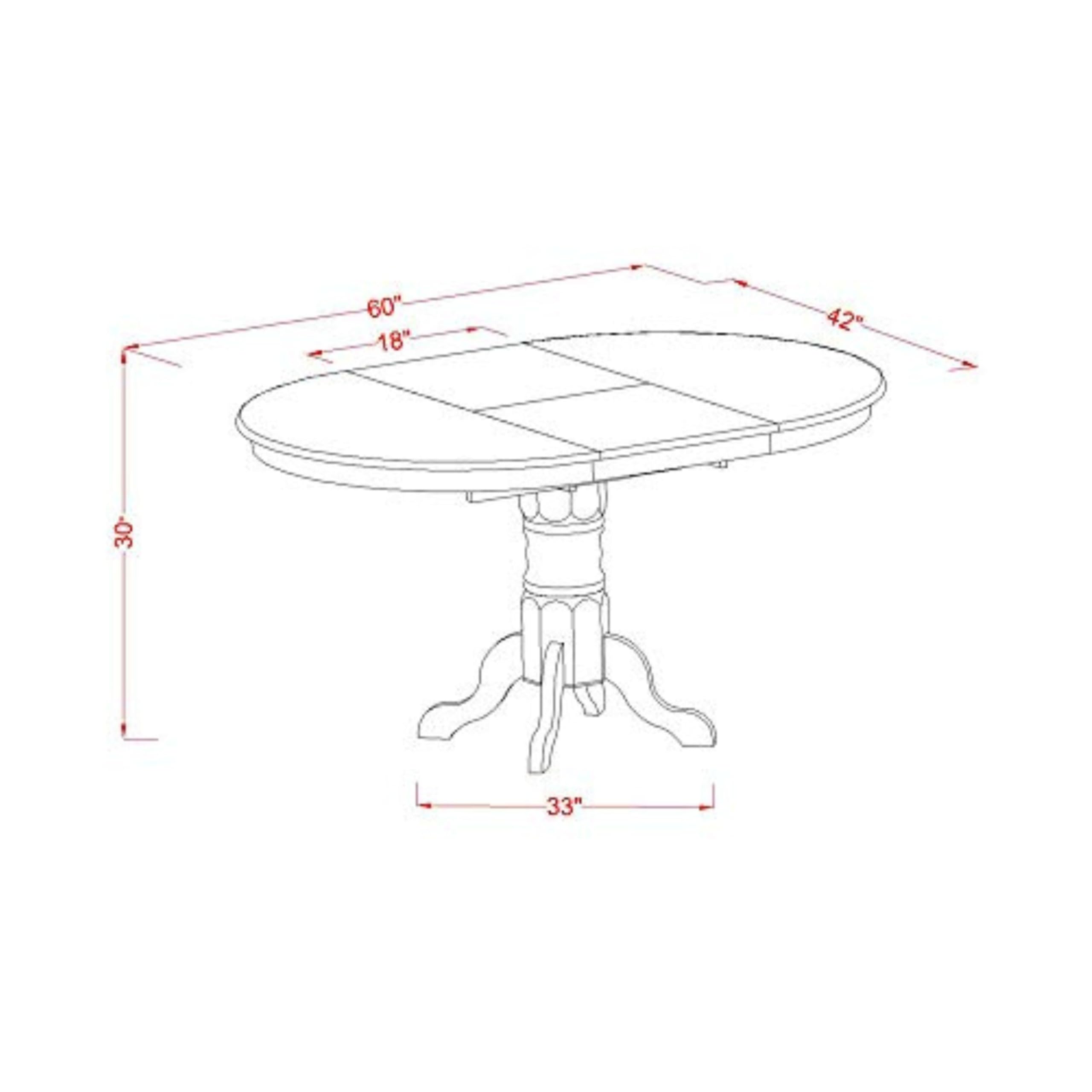 East West Furniture AVPF7-BCH-W 7-Piece Kitchen Dining Set with Oval Table (42x60 Inch) & 6 Chairs - Black & Cherry Finish | Perfect for Small Spaces, Breakfast Nooks & Family Gatherings