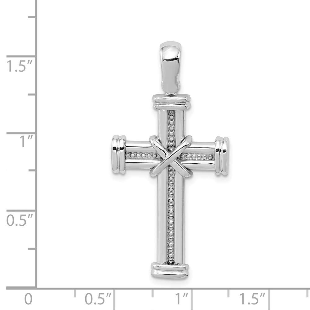 14k White Gold Rope Cross Pendant - Elegant Jewelry for Gifts & Faith