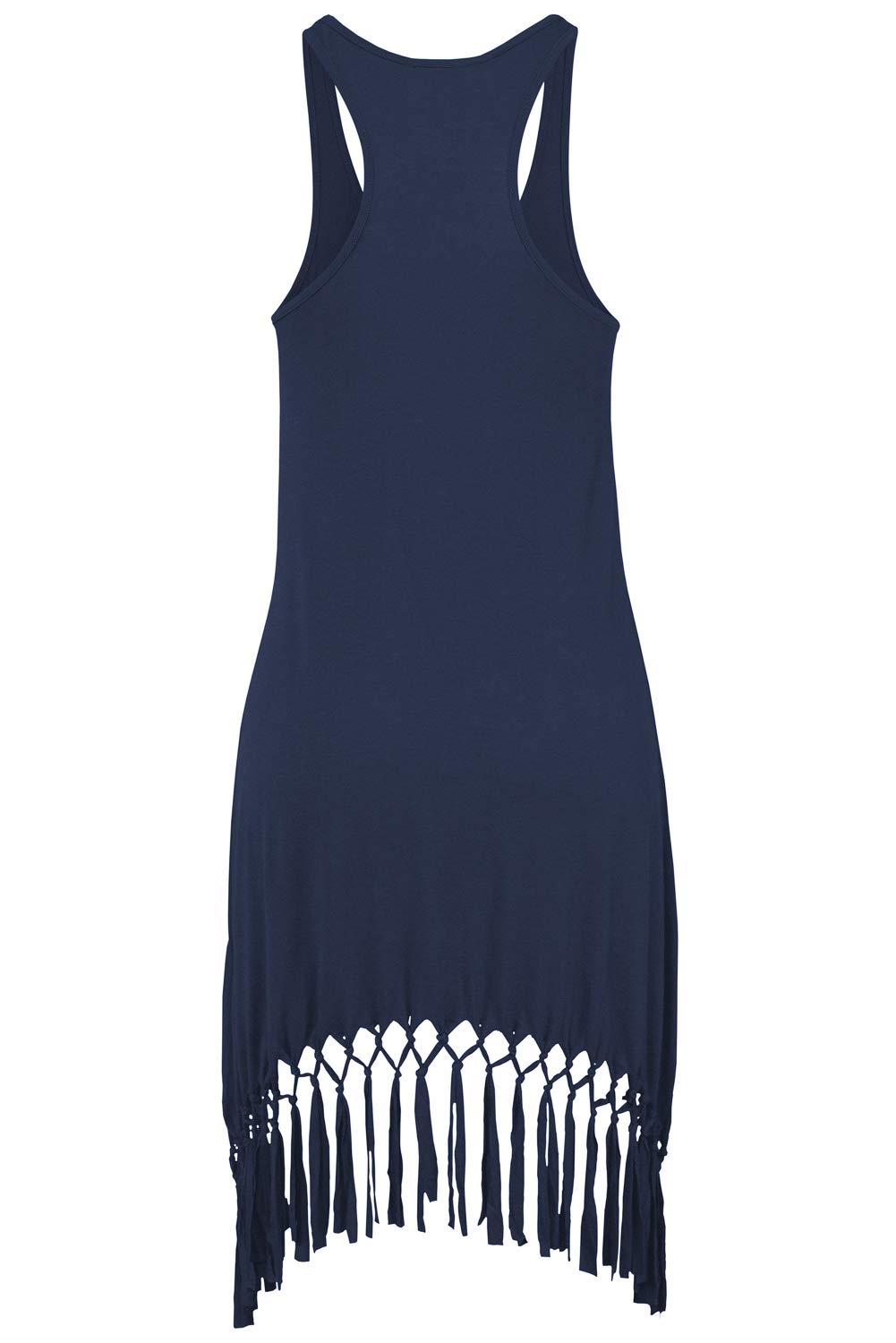 Pinziko Women's Summer Swimsuit Cover Up Dress - Beach Bathing Suit Cover with Fringe Trim - Perfect for Poolside, Vacation & Tropical Getaways