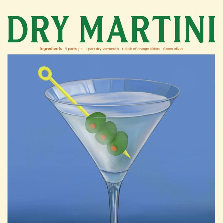 Dry Martini Greetings Card - Blank Inside for Custom Messages - Perfect for Cocktail Lovers, Birthday & Anniversary Celebrations