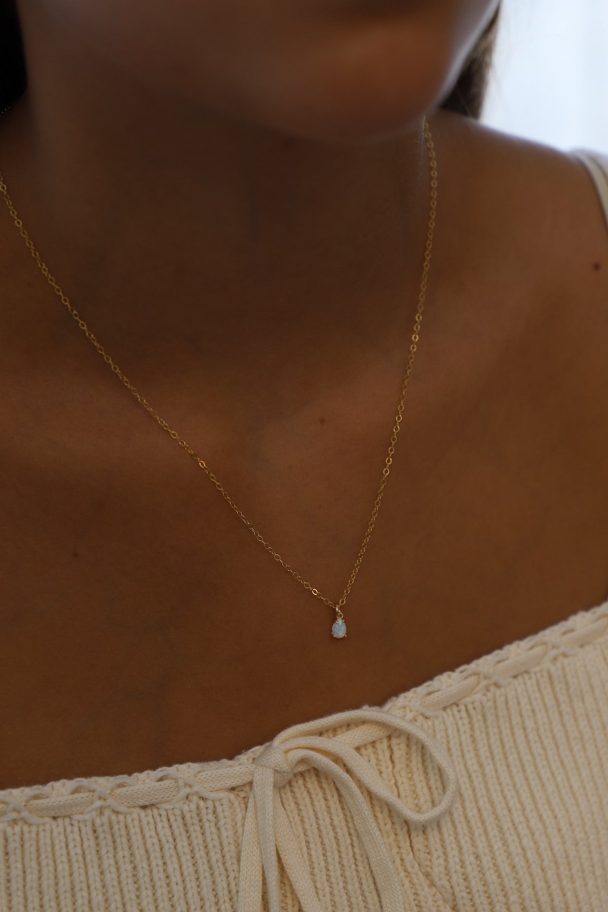 Opal Teardrop Necklace – Elegant Dangle Pendant Jewelry for Women | Perfect for Weddings, Parties & Everyday Wear