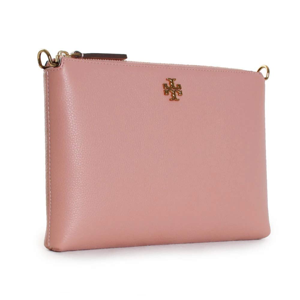 Tory Burch Kira Pebbled Leather Crossbody Wallet for Women - Small Taupe Bag, Perfect for Everyday Use, Travel & Shopping