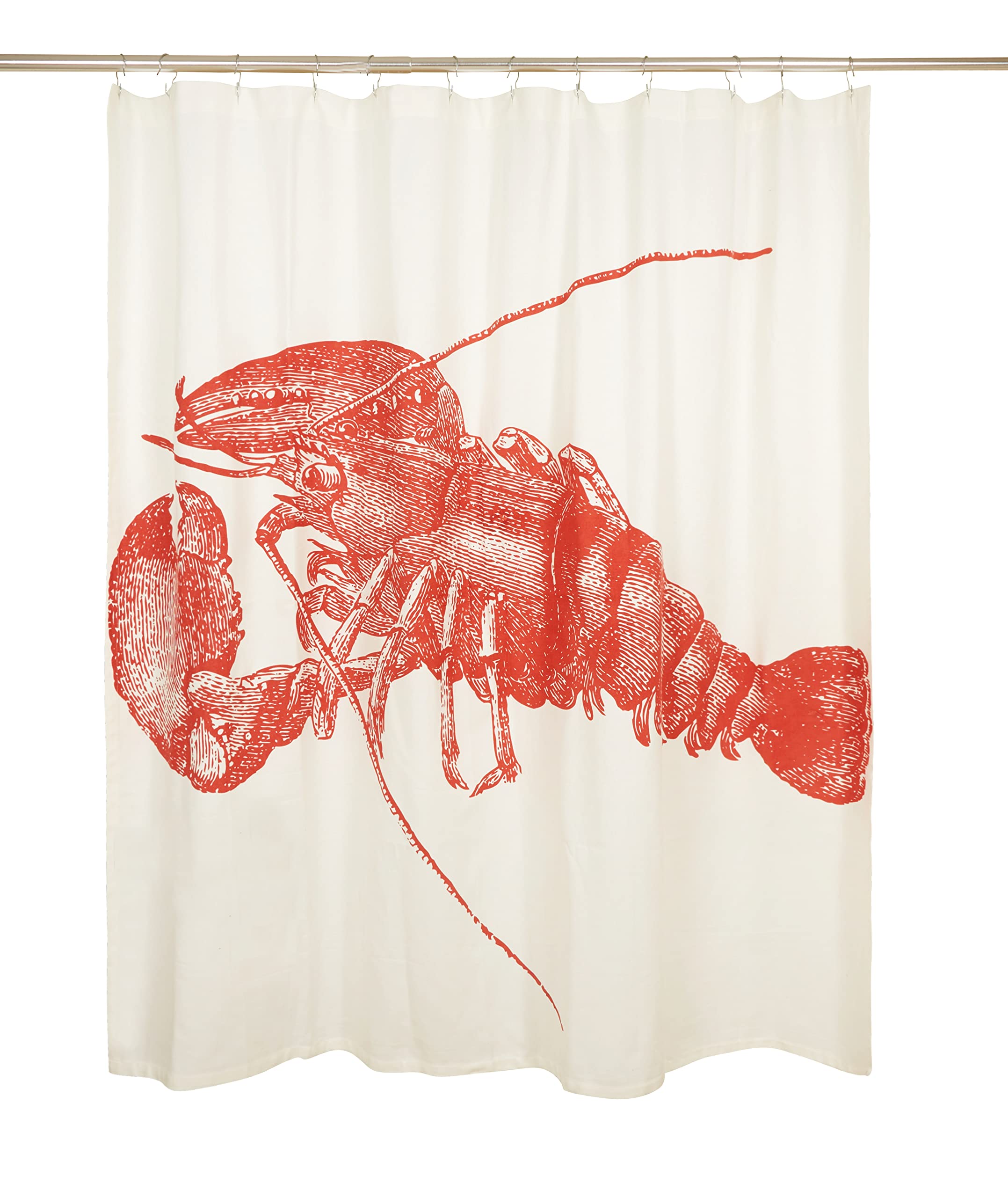 Stylish Lobster Print Shower Curtain - Waterproof Bathroom Decor for Coastal & Nautical Theme - Perfect for Beach House, Bathroom, and Kitchen Window