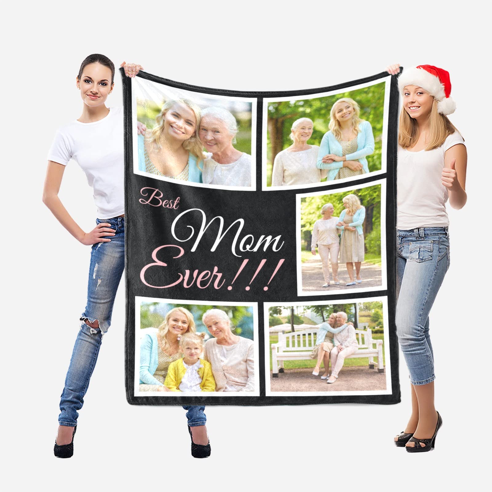 Custom Photo Blanket Personalized with Text & Pictures - 60