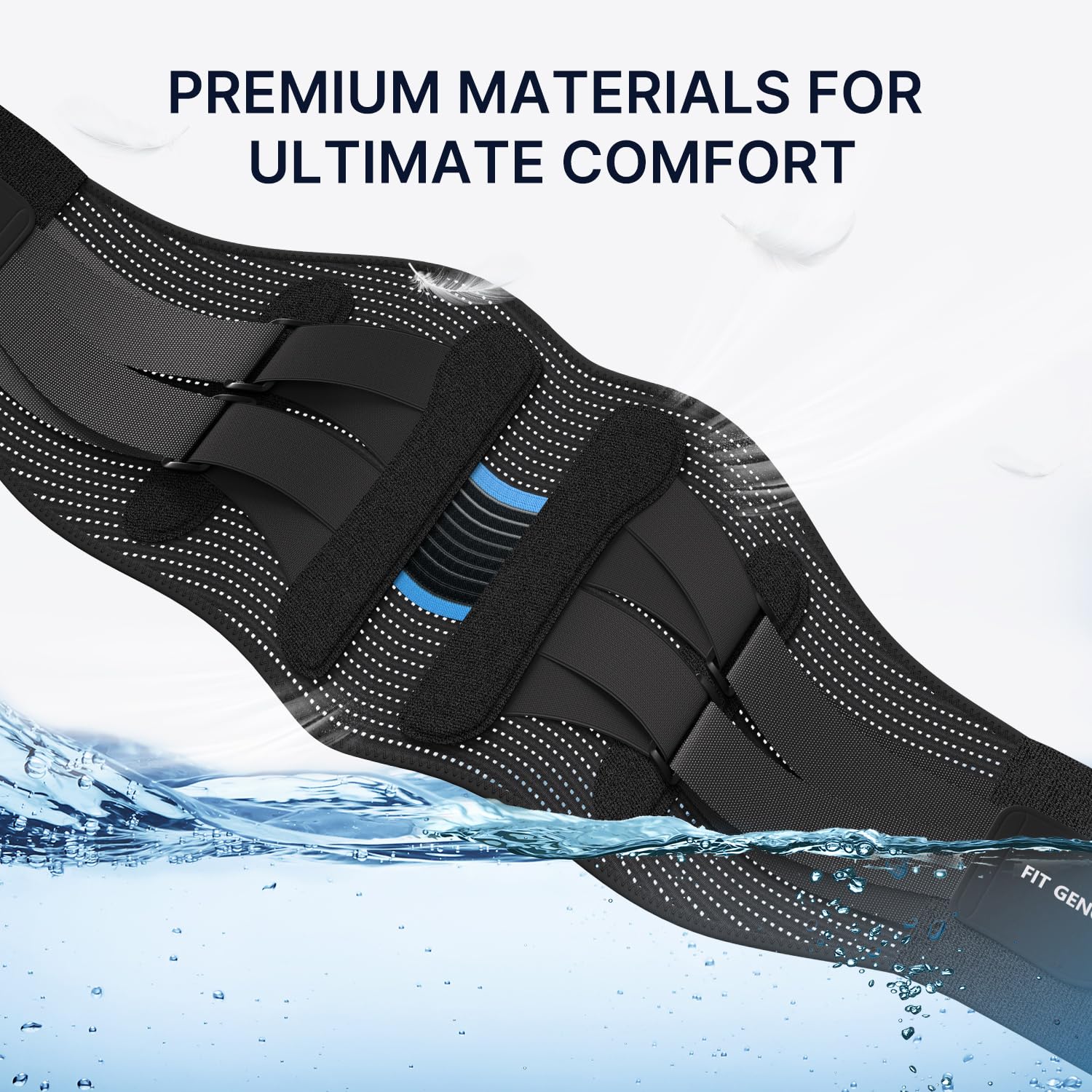Fit Geno Adjustable Lumbar Support Back Brace for Women & Men - Lower Back Pain Relief with Comfortable Support Pad - Ideal for Work, Sports, Gym & Daily Activities (Medium)