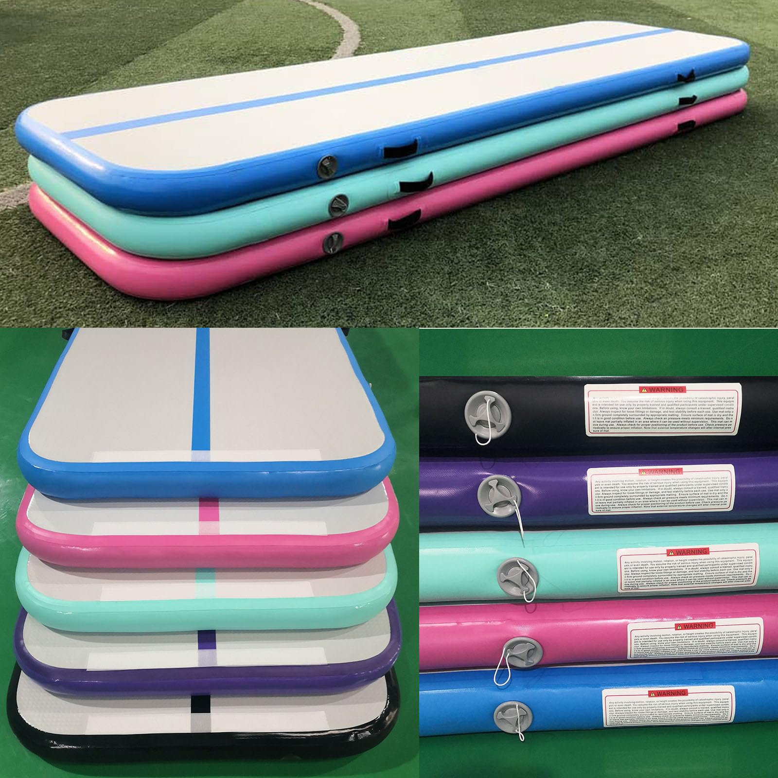 DOBESTS Inflatable Gymnastics Mat - 6.6ft to 20ft Air Track Tumbling Mat with Electric Pump - 4/8 Inch Thick for Home Gym, Cheerleading & Parkour Training - Perfect for Indoor/Outdoor Gymnastics Practice
