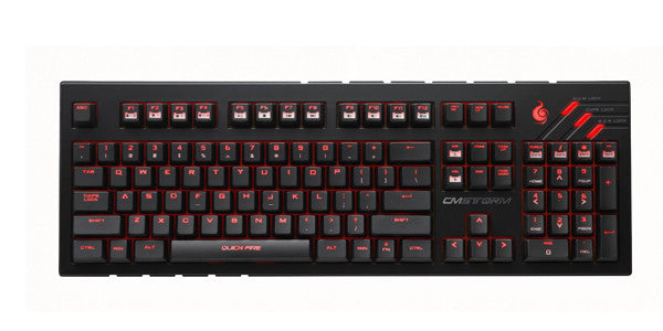 CM Storm QuickFire Ultimate Mechanical Gaming Keyboard with Cherry MX Red Switches & Red LED Backlighting - Perfect for Competitive Gaming & Typing