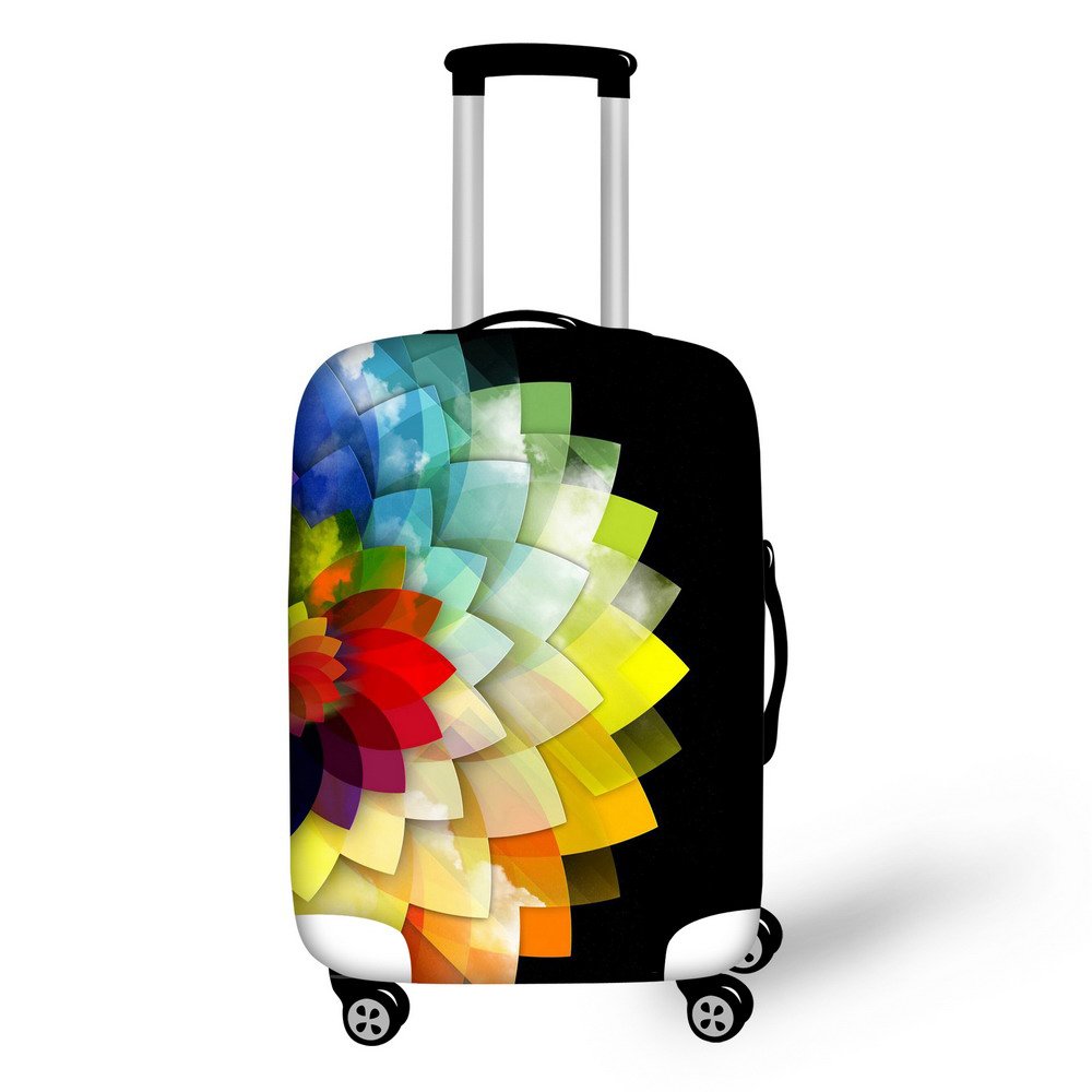 FOR U DESIGNS 22-26 Inch Colorful Printed Spandex Luggage Cover - Stretchable Suitcase Protector for Teens & Travel Accessories | Perfect for Airplane, Vacation & School Trips