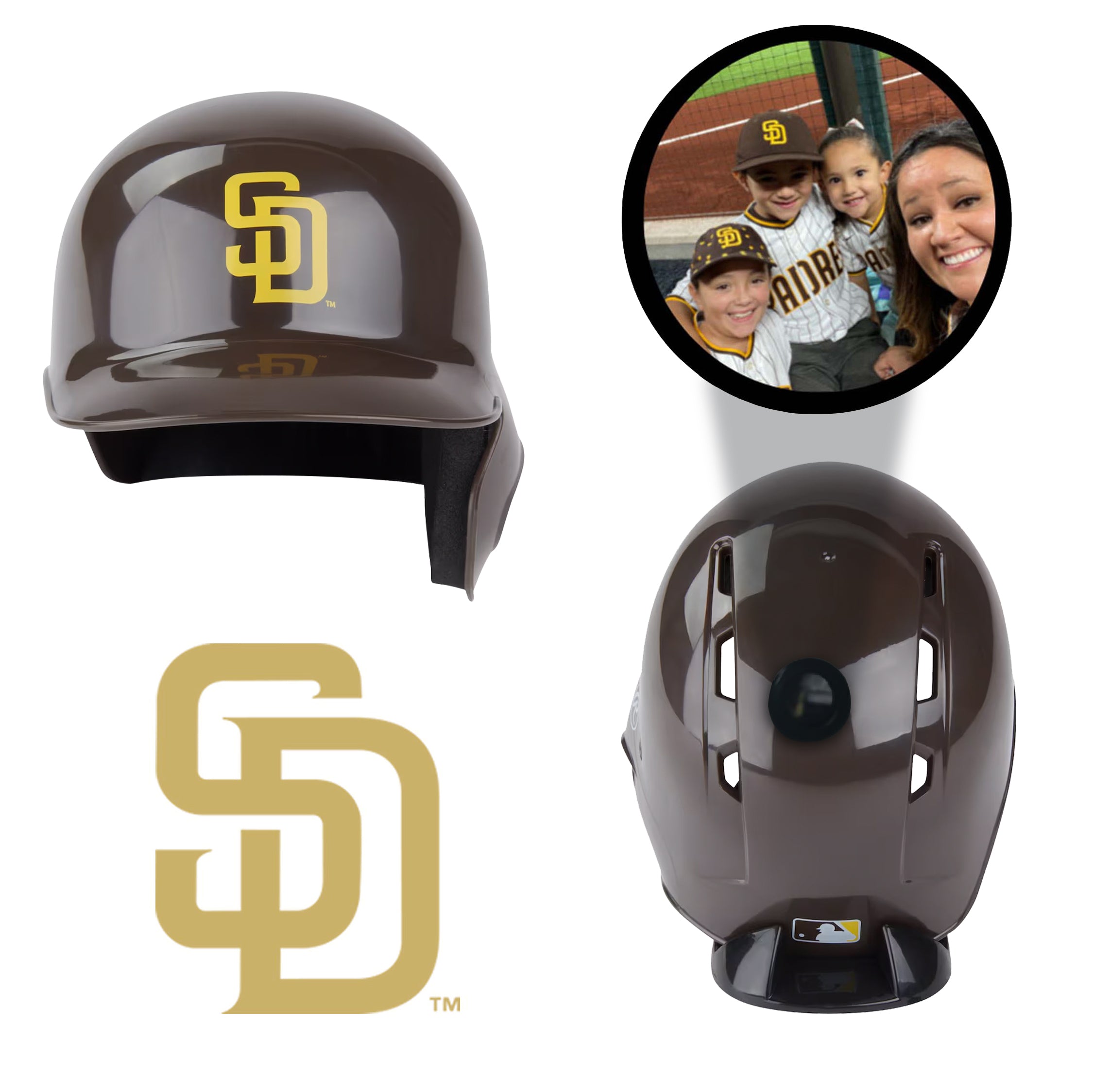San Diego Padres MLB Collectible Mini Batting Helmet - Authentic Baseball Memorabilia for Fans & Collectors - Perfect for Display, Gifts, and Game Room Decor