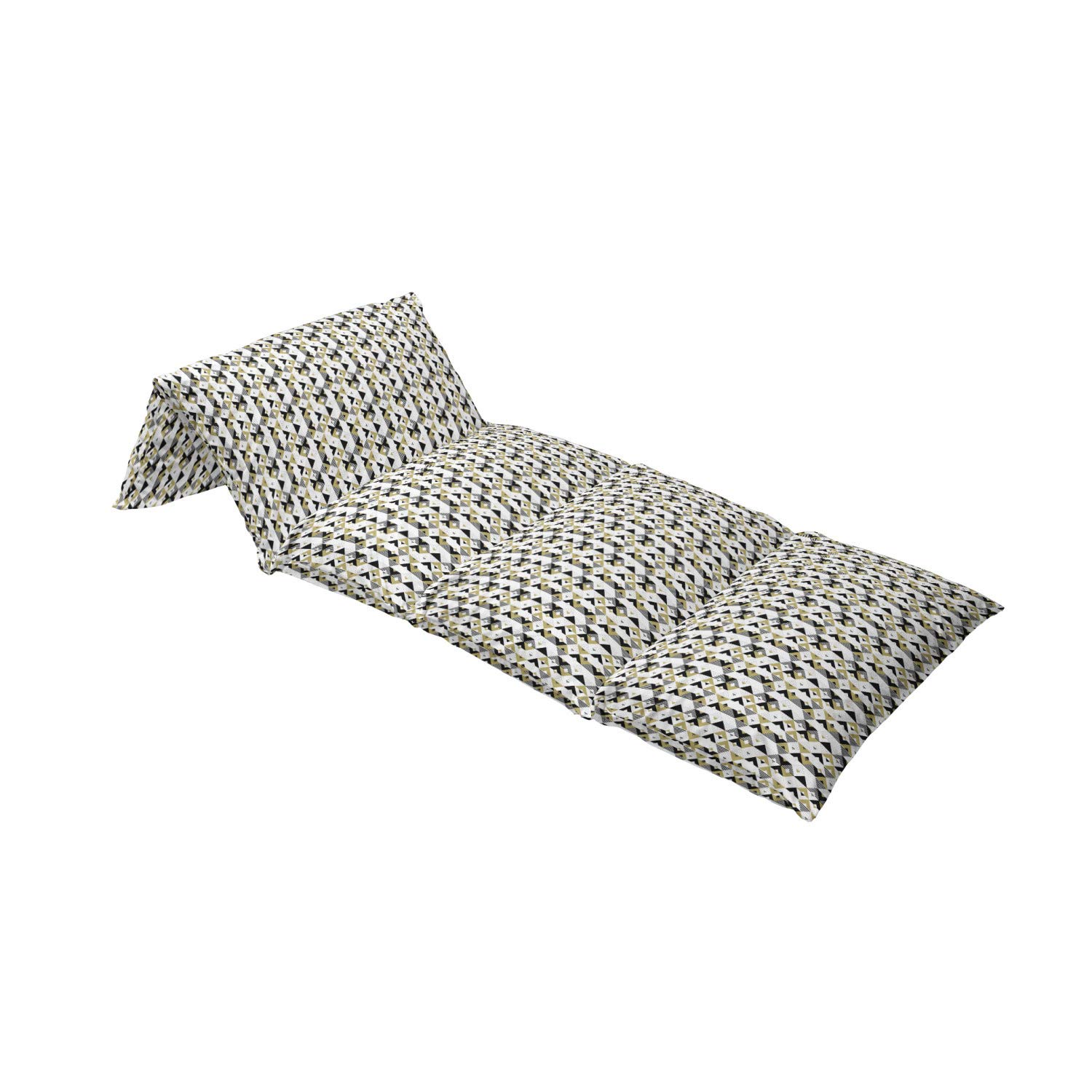 Ambesonne Geometric Floor Pillow Cover - Modern Abstract Triangle & Rhombus Print, Striped Dotted Design, 88