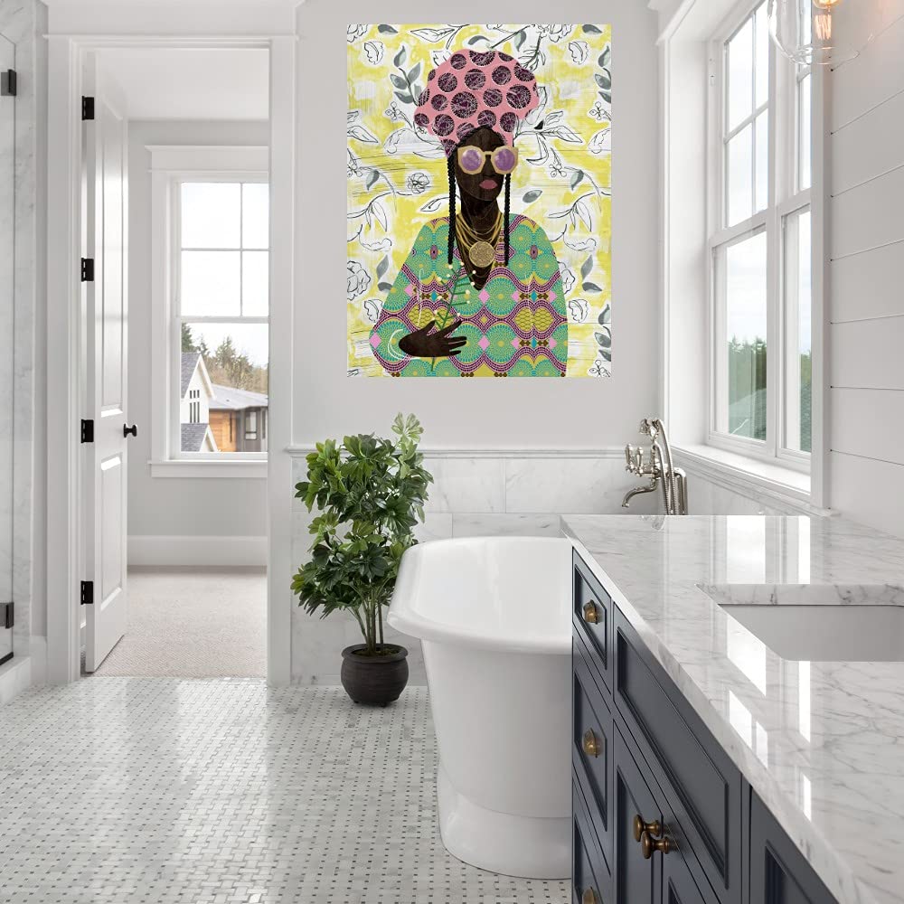 Queen of the Flowers Canvas Wall Art - 24x32 Inch Floral Painting by Nikki Chu - Ready to Hang Home Decor for Living Room, Bedroom, Office - Perfect for Housewarming Gifts & Interior Design