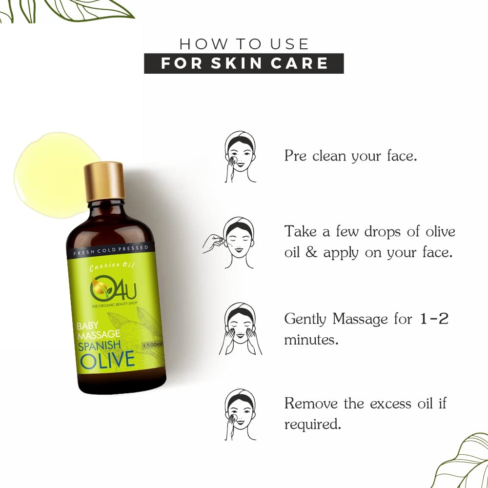 Organic Spanish Olive Oil for Baby Massage, Scalp Care & Skin Moisturizing - USDA Certified 100% Pure Extra Virgin Olive Oil (50ml) | Promotes Hair Growth, Reduces Dandruff & Anti-Aging | Perfect for Newborn Care, Hair Treatment & Daily Skincare Routine
