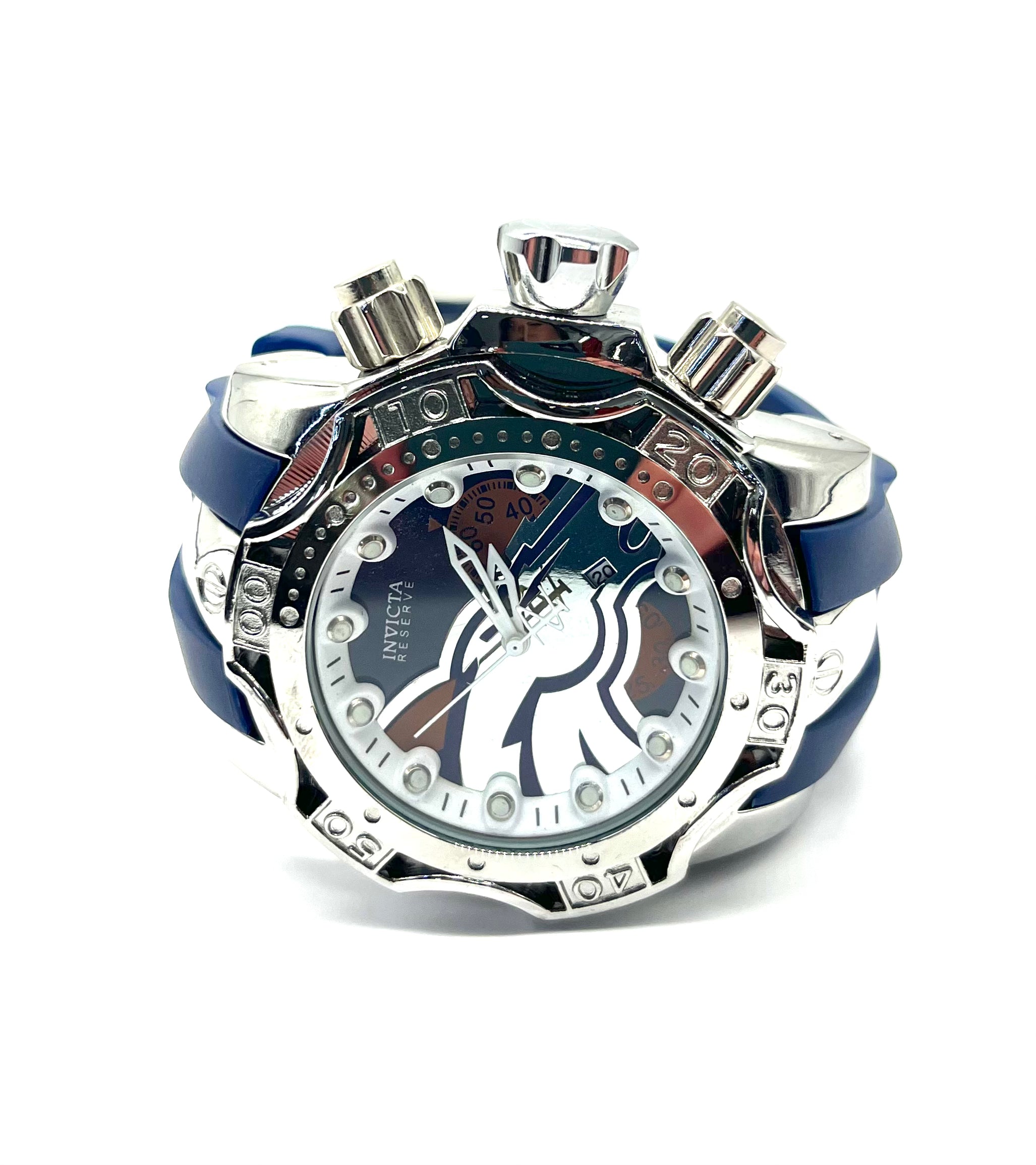 Invicta Broncos Men's Watch - Stainless Steel Chronograph with Date Window, Water Resistant - Perfect for Casual Wear, Sports & Outdoor Activities