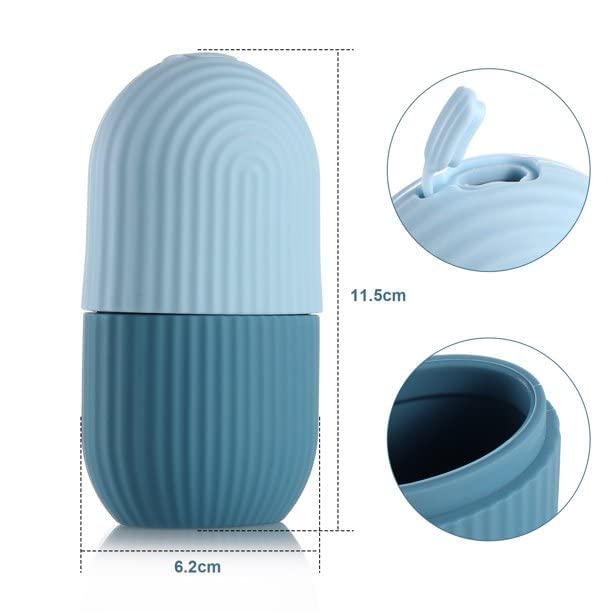 Piercell Cryo Cube Ice Roller for Face, Eyes & Neck - Skin Brightening & Tightening Facial Treatment | Reusable Cryotherapy Tool to Reduce Puffiness & Enhance Glow | Perfect for Morning Routine & Post-Workout Skin Care