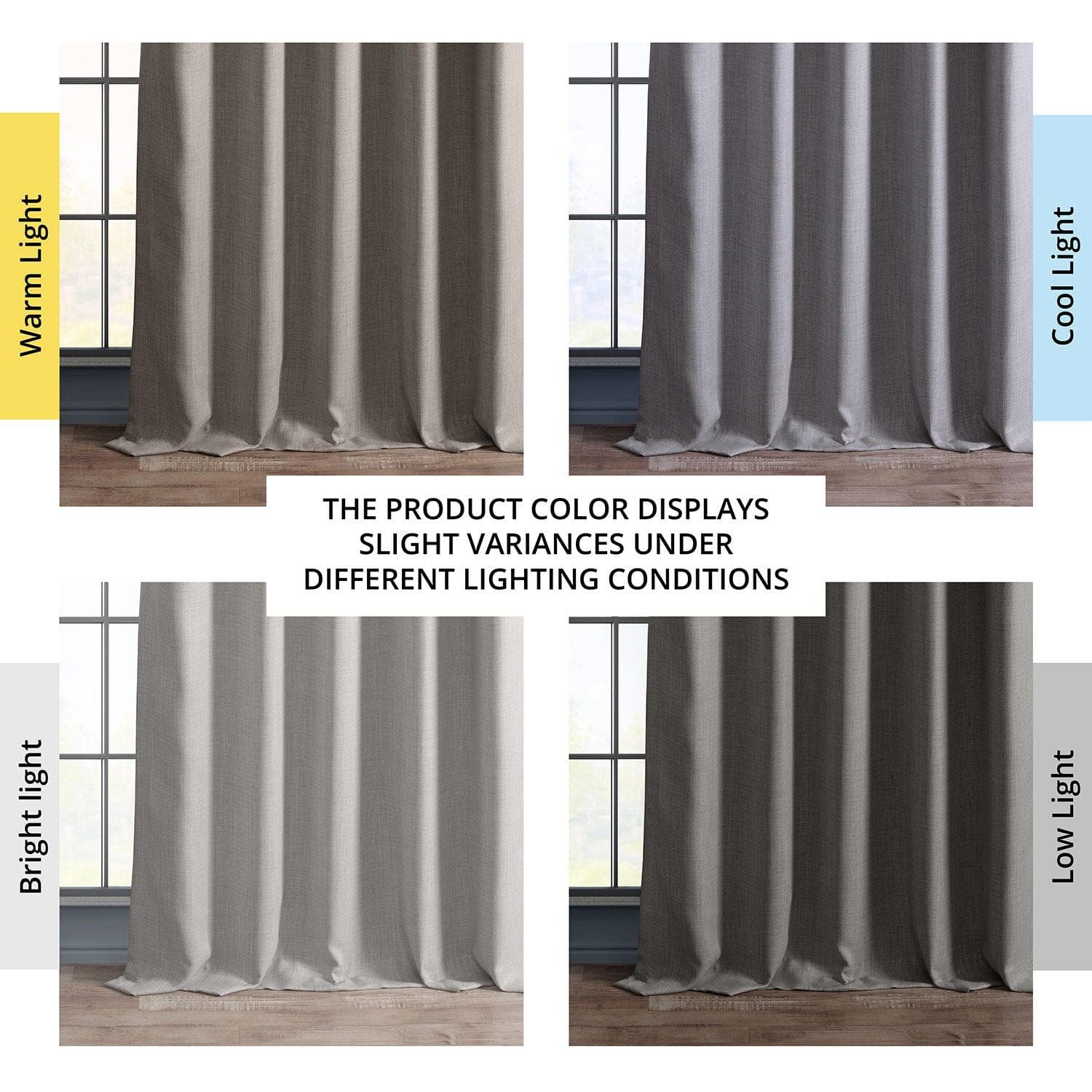 Clay Textured Faux Linen Blackout Curtains for Bedroom - Thermal Insulated Window Drapes for Living Room & Nursery (Set of 2 Panels)
