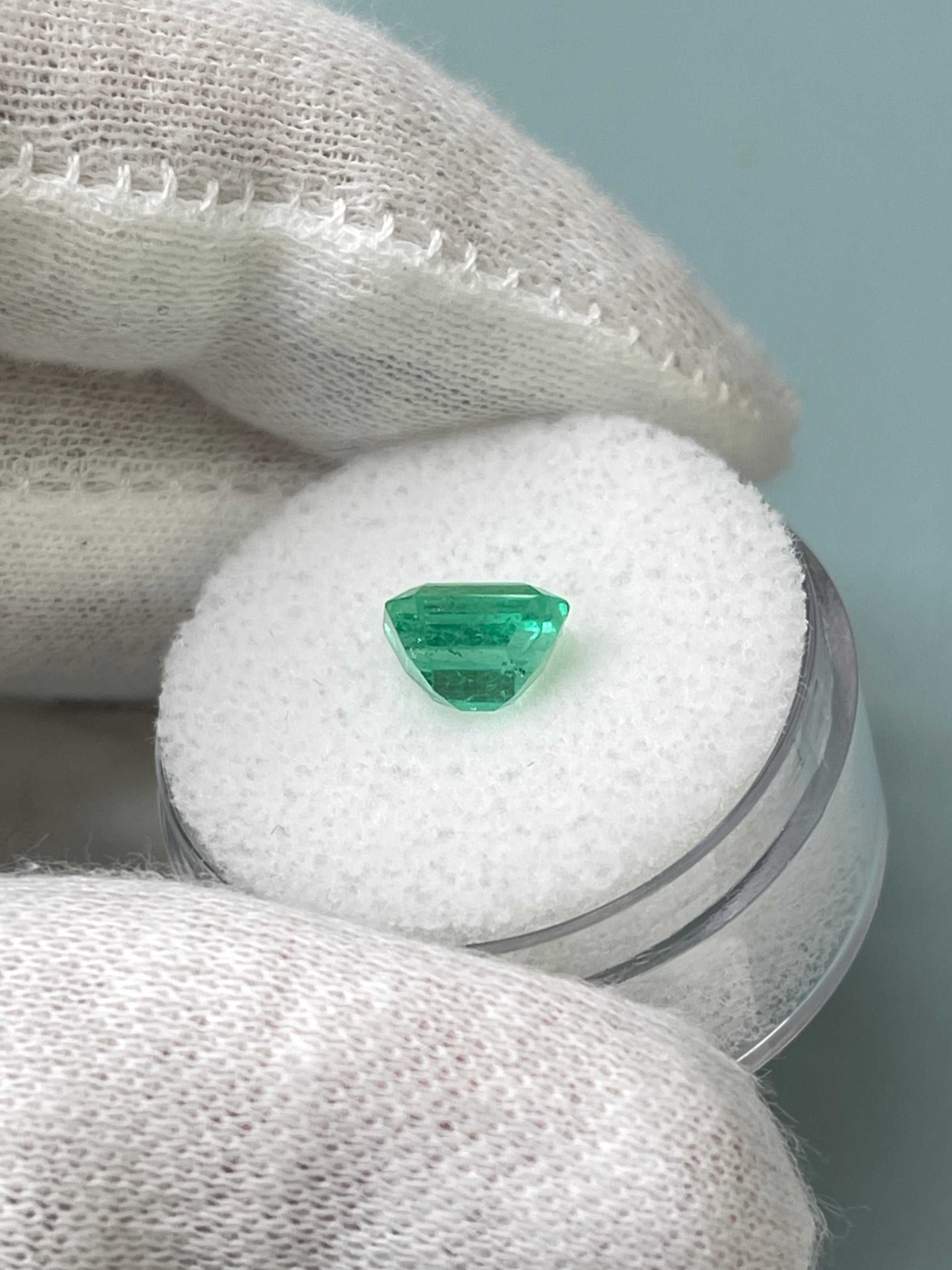 1.68 Carat 7.5x7mm Muzo Yellowish Green Asscher Cut Natural Colombian Emerald - Loose Gemstone for Jewelry Making, Engagement Rings & Luxury Collections