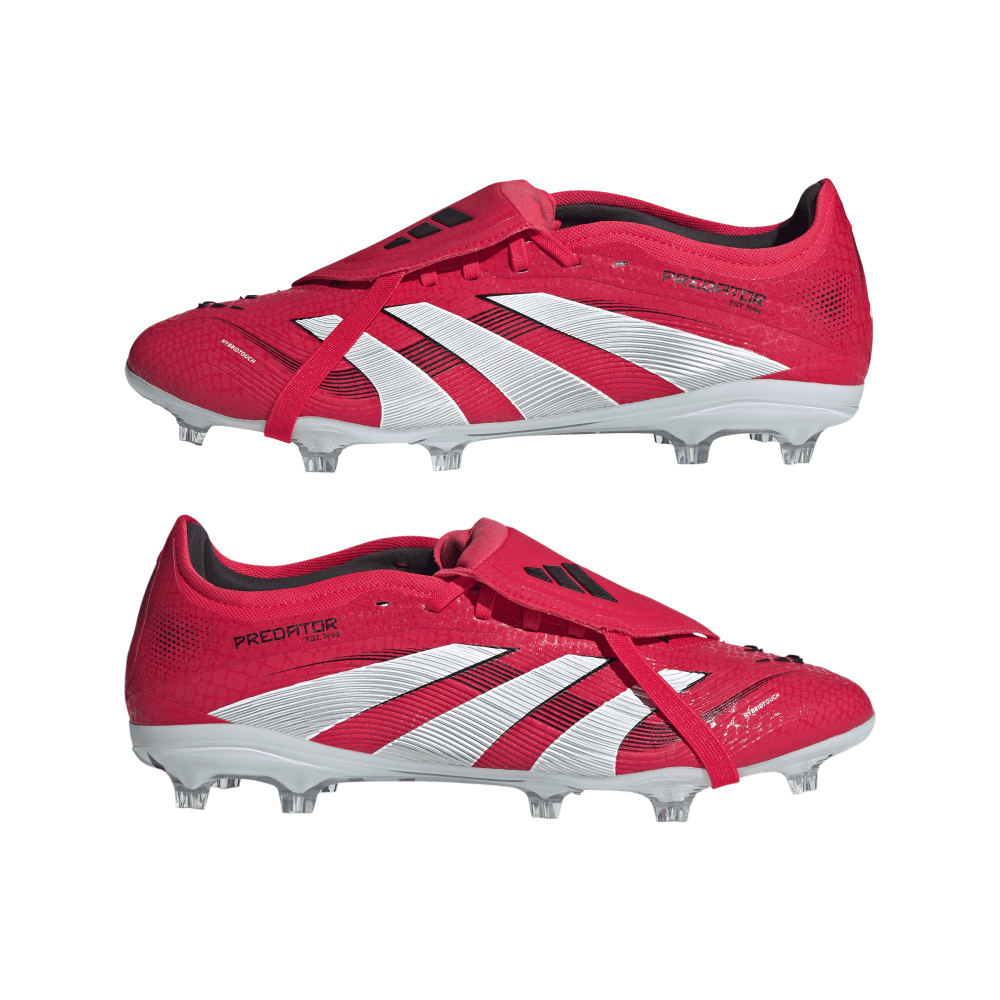 Adidas Predator Pro Fold Over Tongue FG Soccer Cleats for Men - Lucid Red/White/Core Black - Firm Ground Football Shoes for Professional Players & Training Sessions