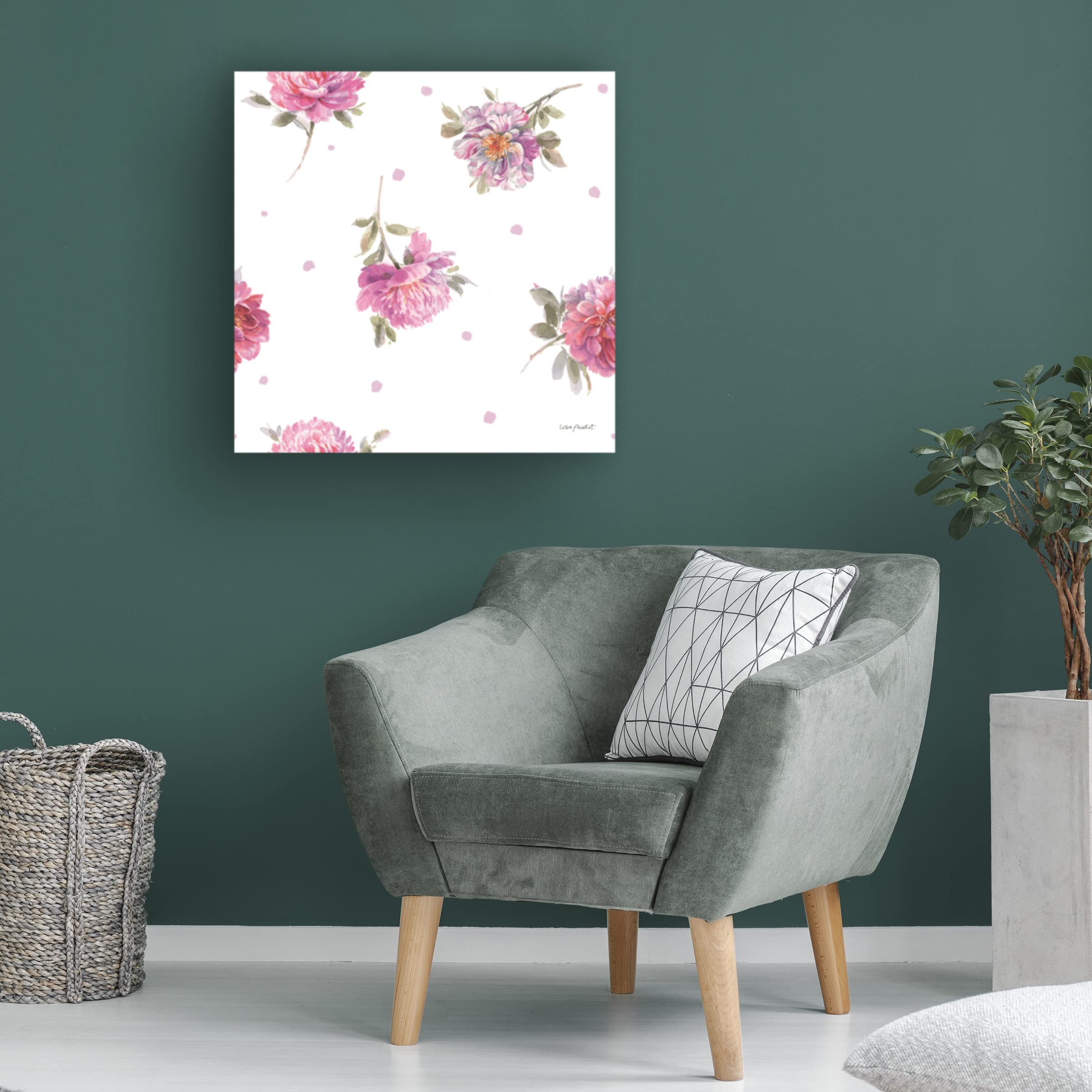 Lisa Audit 'Obviously Pink 23' Canvas Wall Art Print - Modern Pink Abstract Painting for Living Room, Bedroom & Office Decor