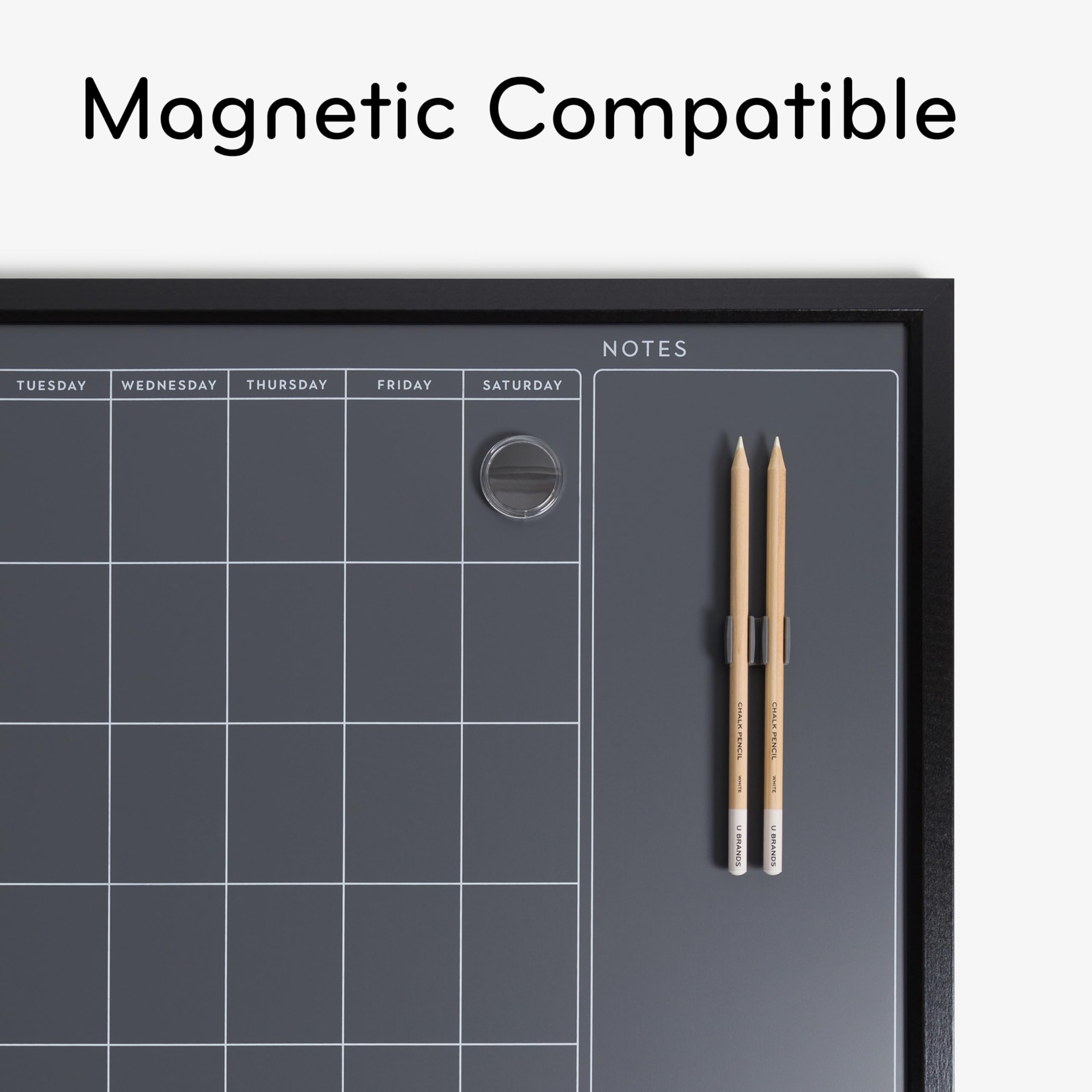 U Brands Magnetic Chalk Calendar Board 20