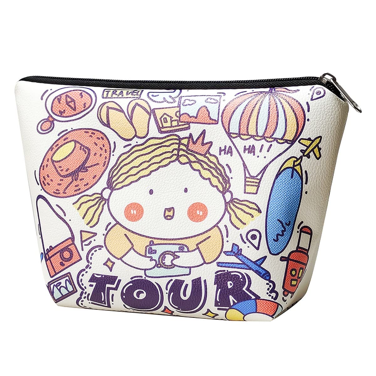 Wolpin Waterproof Cosmetic Makeup Organizer Bag - Travel Toiletry Pouch with Brush & Lipstick Holder, Portable Vanity Storage Case (25 x 9 x 16 cm) - Perfect for Travel, Home & Salon Use