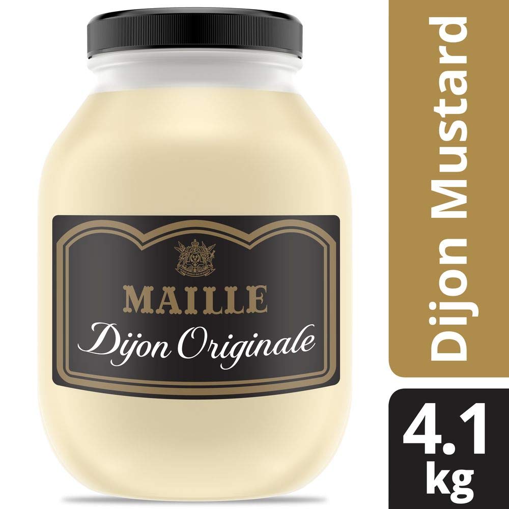 Maille Dijon Originale Traditional Mustard Jar - Premium Quality, Gluten Free, Non-GMO Mustard for Marinades, Sauces & Dressings - 9.05 Lbs (Pack of 4) - Perfect for BBQ, Sandwiches & Gourmet Cooking