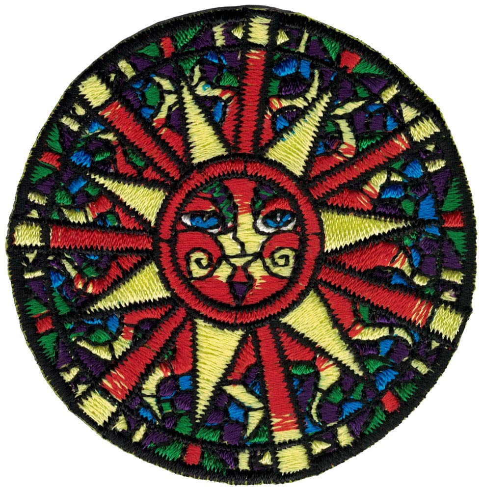 Stained Glass Sun Patch Small - Iron On or Sew On (2.5