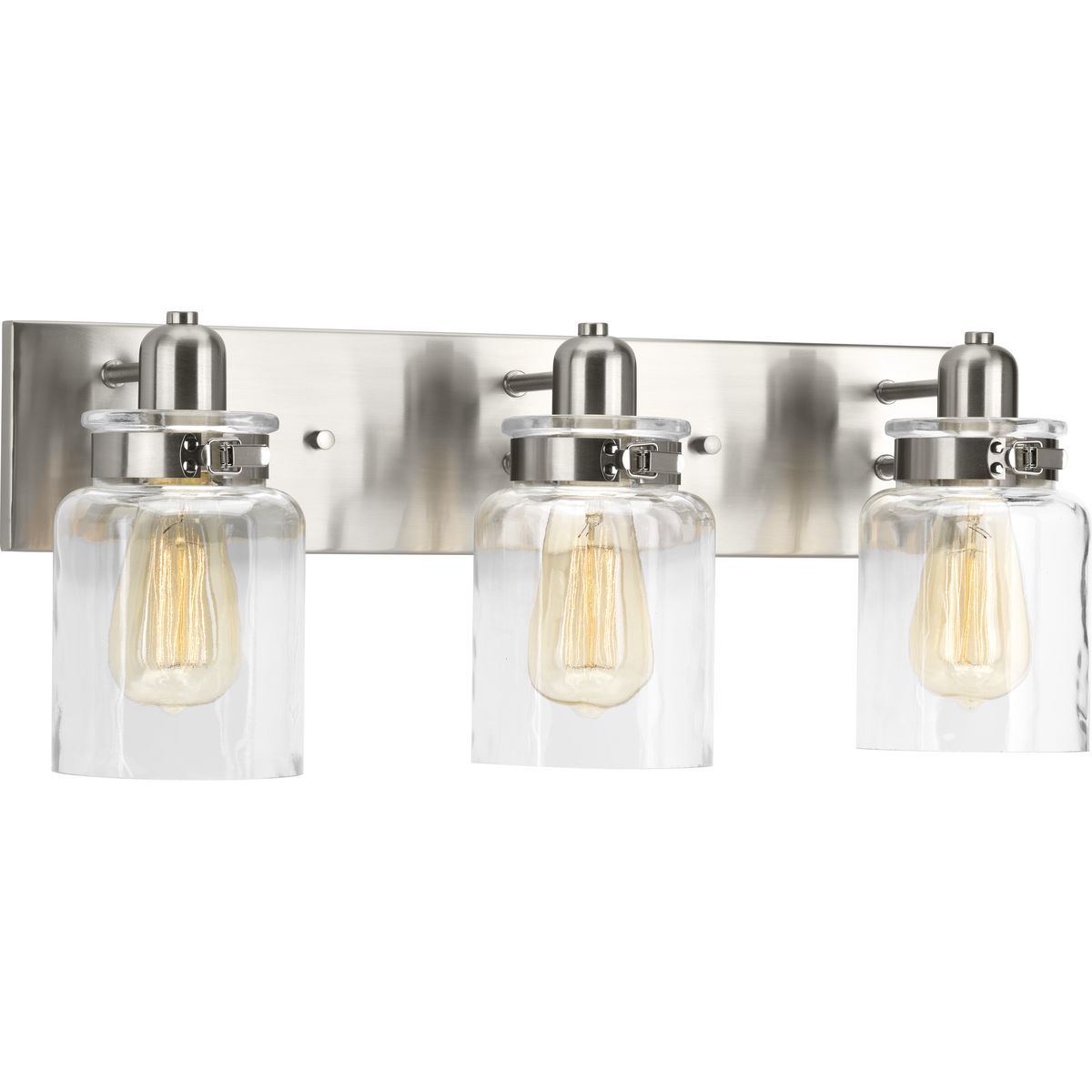 Calhoun Collection 3-Light Clear Glass Bathroom Vanity Light Fixture - Perfect for Modern Bathroom, Powder Room, and Dressing Area Lighting