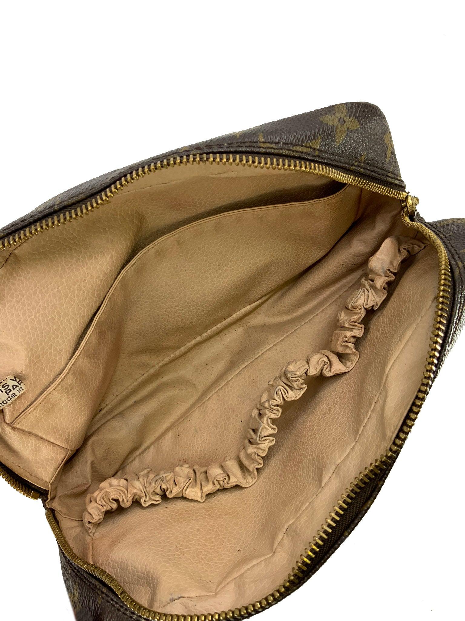 Authentic LOUIS VUITTON Vintage Monogram Canvas Toiletry Pouch | Travel Cosmetic Bag for Women & Men | Perfect for Makeup, Toiletries & Travel Essentials