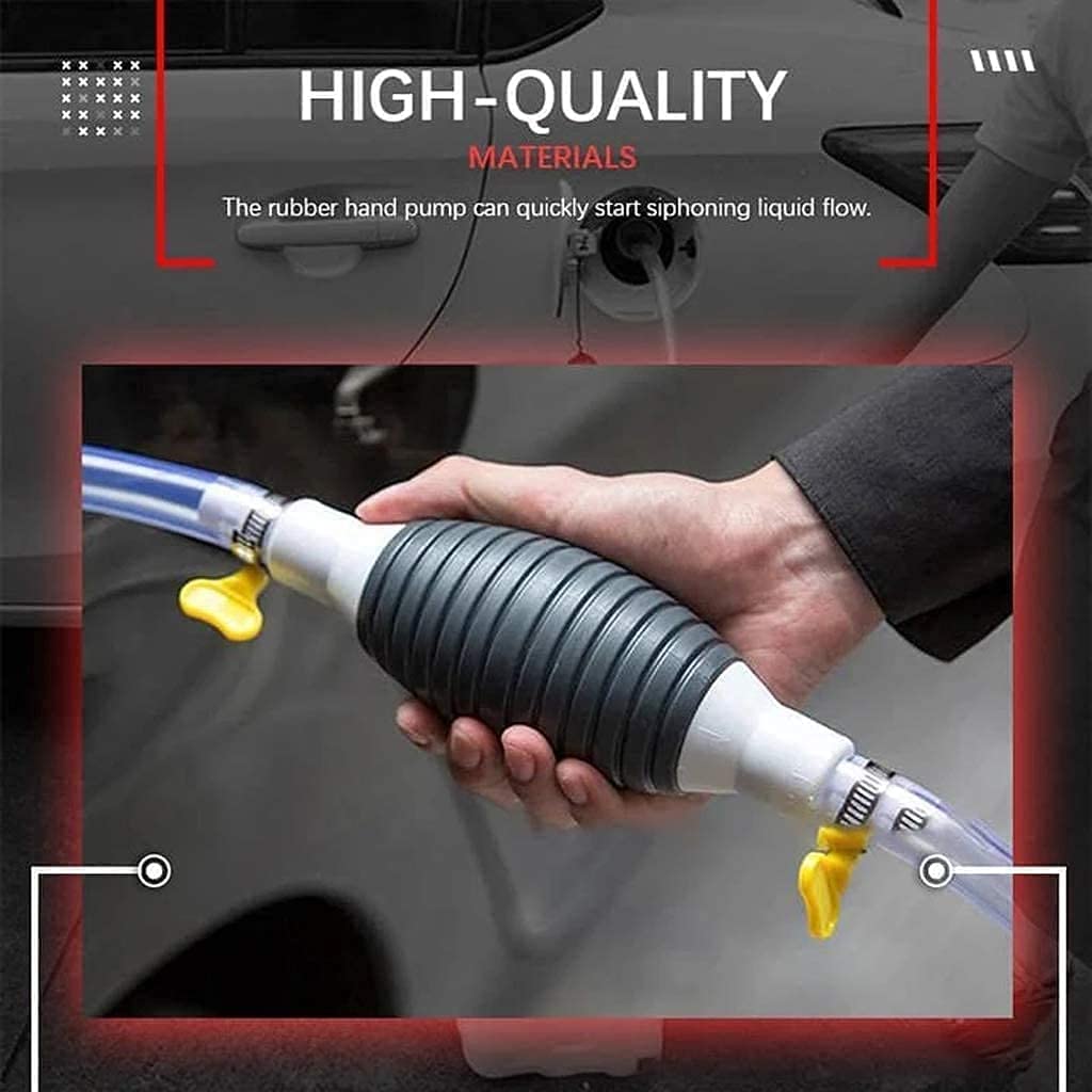 Sunshine Enterprise High Flow Manual Oil Transfer Pump Kit - Portable Fuel Siphon Pump for Gas, Diesel, Water & Fish Tank - 2M Hose Included - Ideal for Cars, Boats, Emergency Fuel Transfer & Aquarium Maintenance
