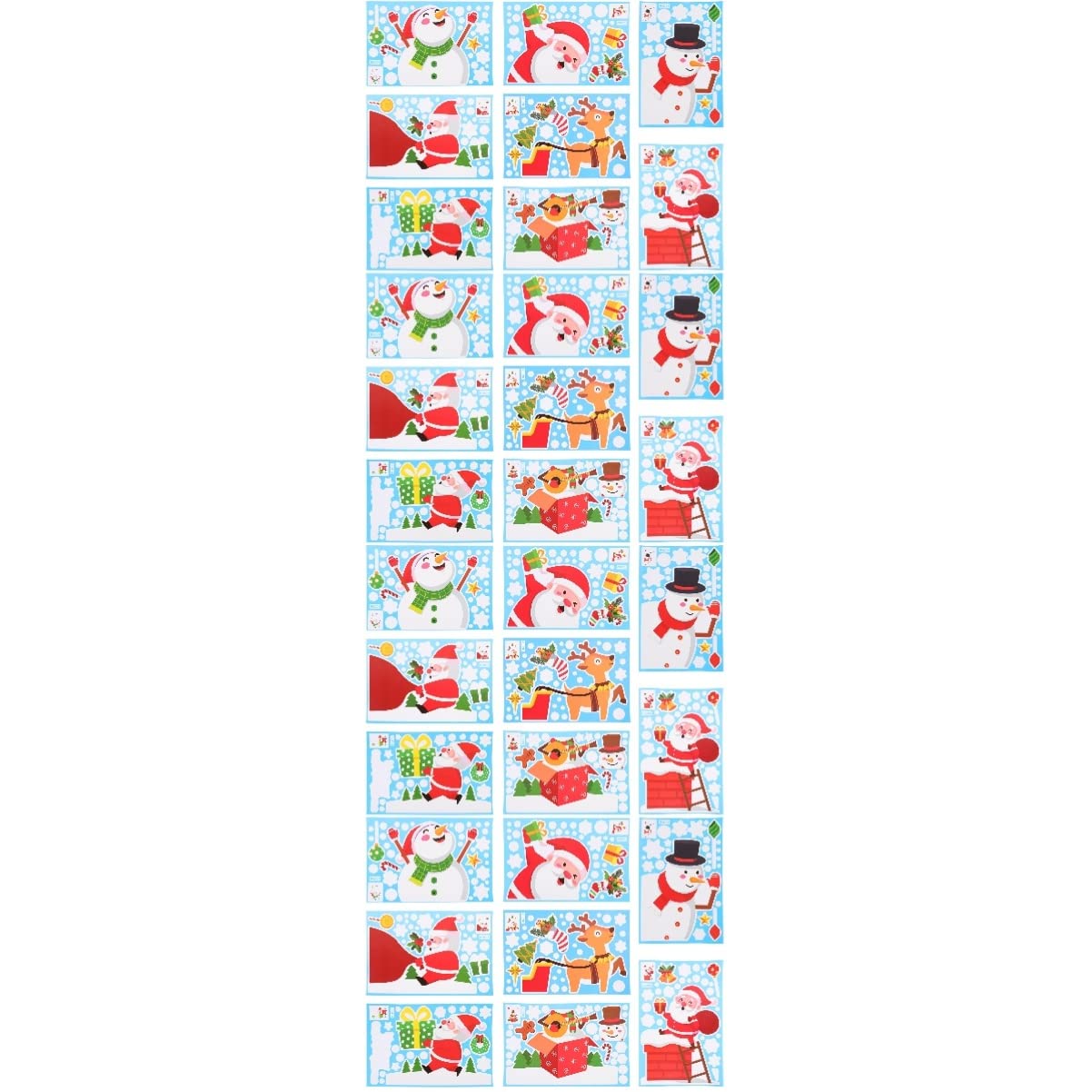 Homoyoyo 4-Piece Christmas Window Clings - Holiday Static Stickers for Windows, Glass Doors & Mirrors - Winter Snowflake & Reindeer Decor - Perfect for Home, Office & Classroom Holiday Decorations
