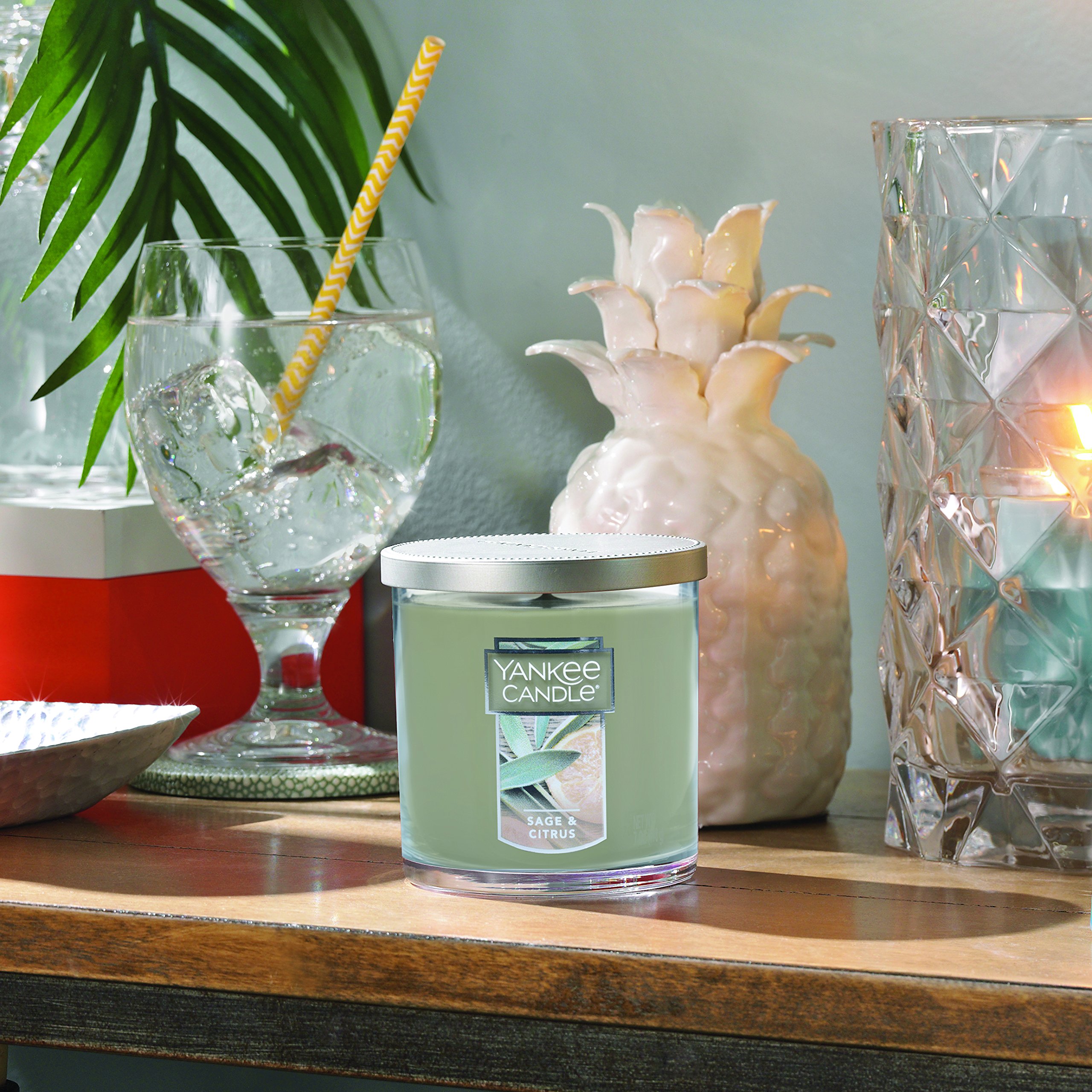 Yankee Candle Sage & Citrus Scented Candle - 7oz Small Tumbler with Single Wick, 35+ Hours Burn Time - Perfect for Home, Office, Relaxation & Aromatherapy