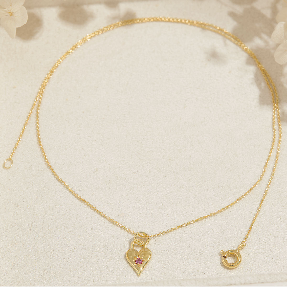 Pink Tourmaline Heart Necklace in 14K Gold - Romantic Jewelry Gift for Women, Valentine's Day & Anniversary Present
