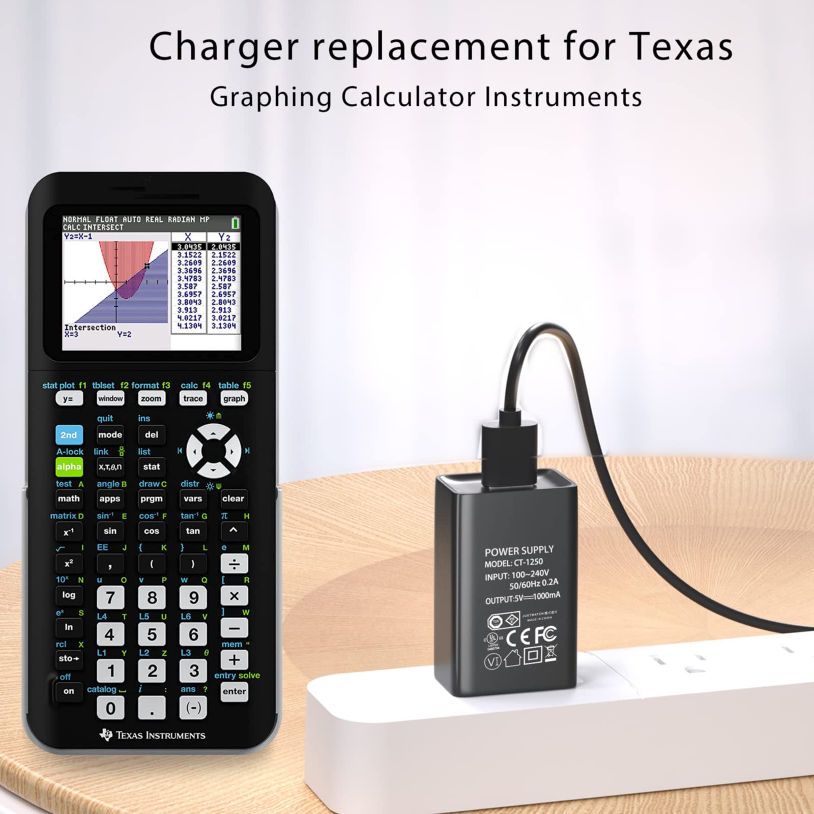Original Title: WUKUR Charger Replacement for Texas Instruments TI-84 Plus CE Graphing Calculator - Compatible with TI-Nspire CX/CX CAS & 84 Plus CE Color/C Silver - 5FT USB Charging Cable - Perfect for School, Office & STEM Education