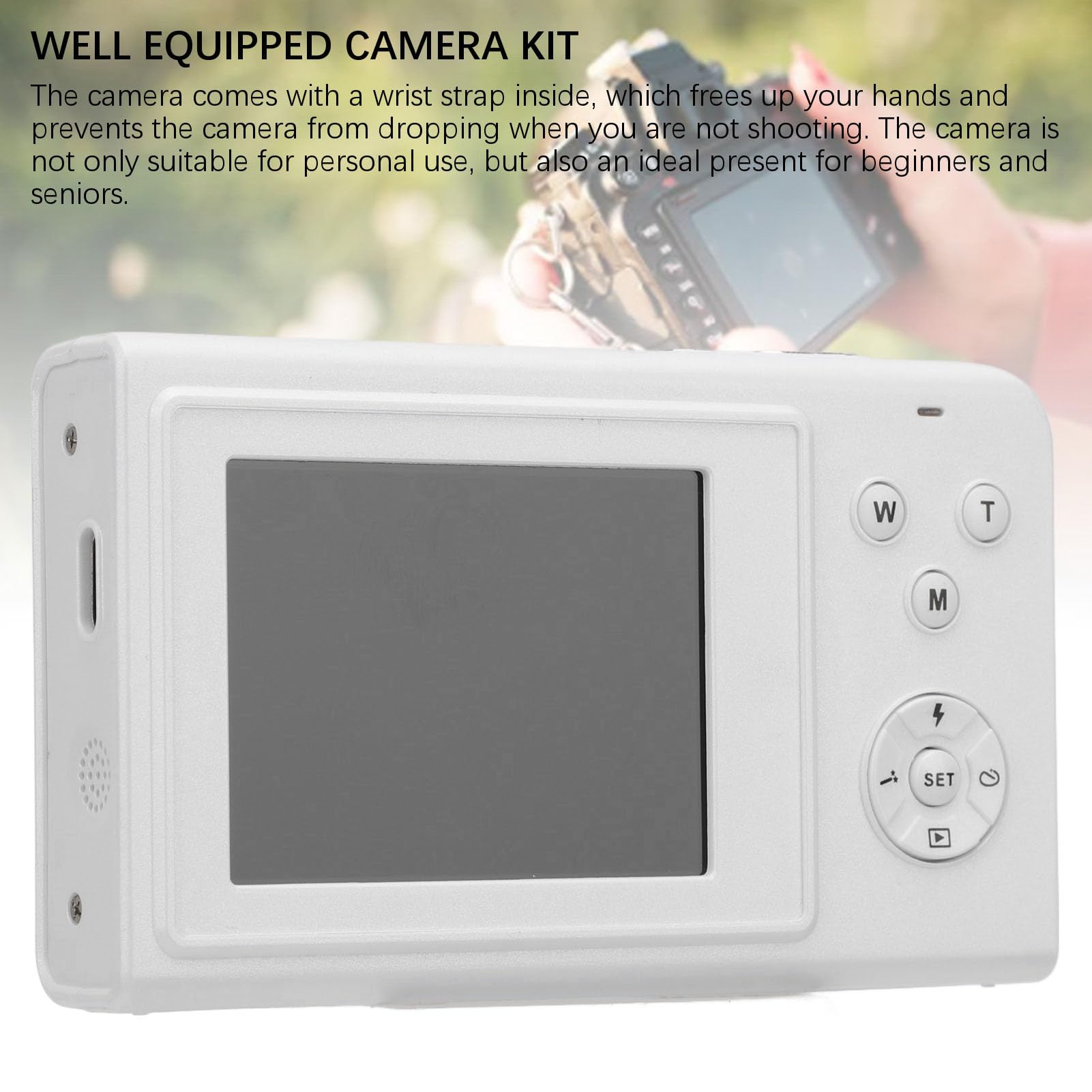 4K 68MP Digital Camera with 16X Zoom, Auto Focus & Anti-Shake - Vlogging Camera for Travelers with Continuous Shooting & Built-in Fill Light (White) - Perfect for Travel Vlogs, YouTube Content & Outdoor Photography