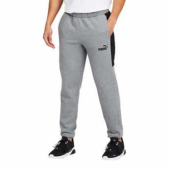 PUMA Men's Jogger Pants - Light Gray Athletic Sweatpants Size Small | Comfortable Workout & Lounge Pants for Running, Gym & Casual Wear