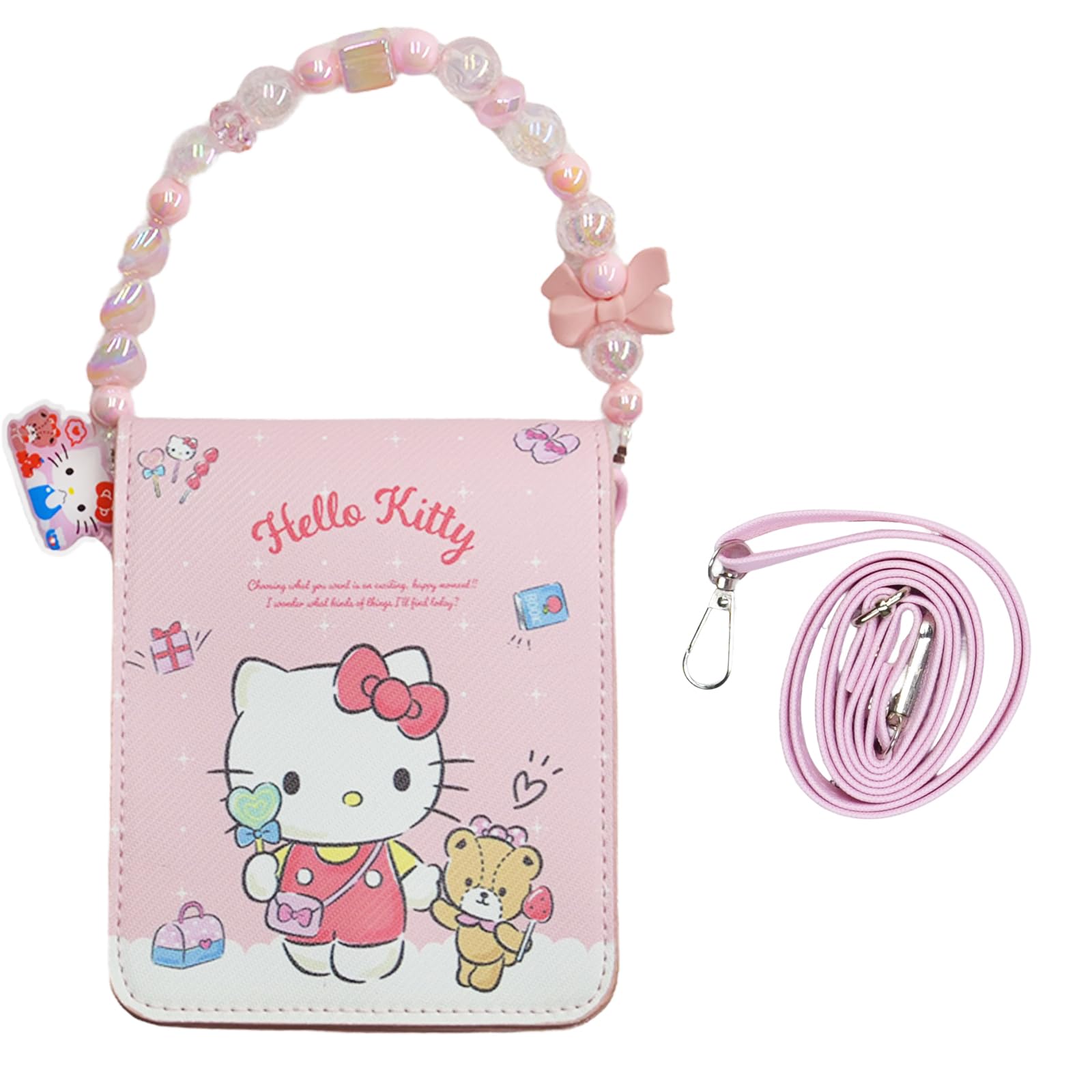 Adorable Kitty Crossbody Bag for Women & Girls - Adjustable Shoulder Strap, Hand Chain & Buckle Closure - Kawaii Cat Wallet Purse with Coin Pouch | Perfect for School, Shopping & Daily Use