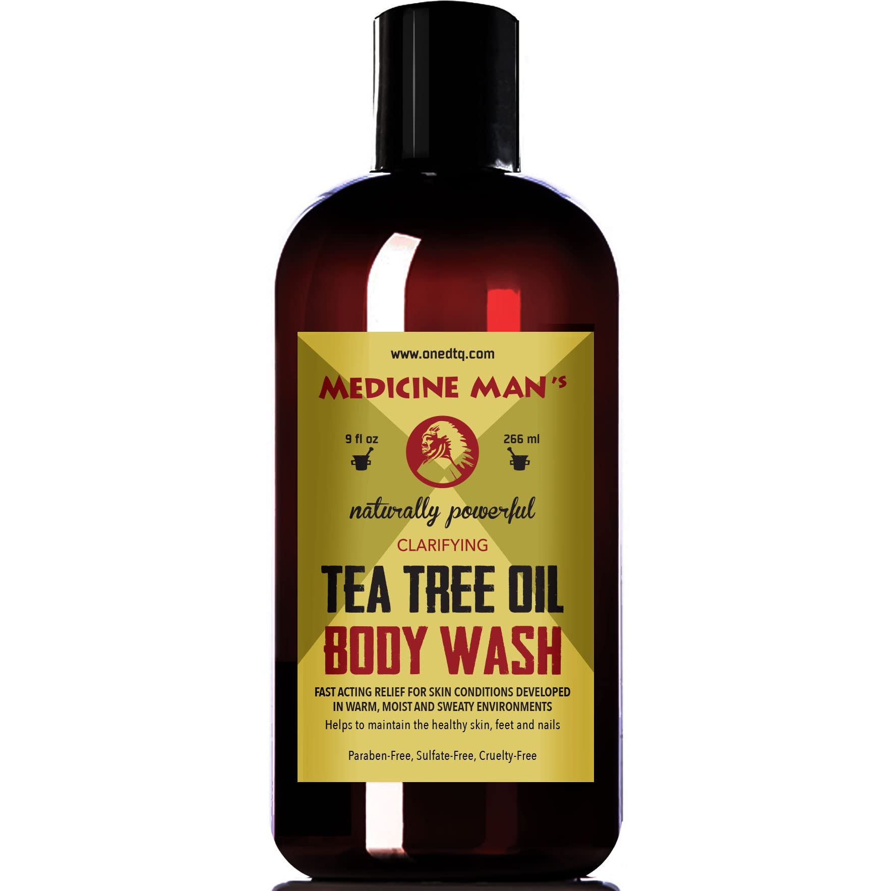 OneDTQ Tea Tree Oil Body Wash for Sweaty, Itchy & Scaly Skin - Natural 9oz Liquid Soap for Clogged Pores & Skin Irritations | Refreshing Shower Gel for Men & Women with Sensitive Skin