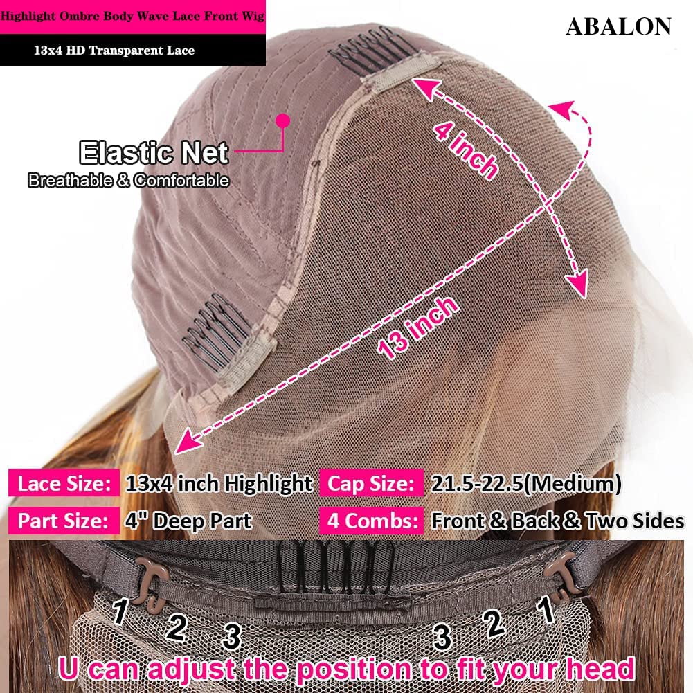 Ombre Lace Front Wig Human Hair 30 Inch - 180% Density 13x4 HD Transparent Lace with Pre-Plucked Hairline & Baby Hair - P4/27 Colored Lace Frontal Wigs for Women | Perfect for Daily Wear, Cosplay, Parties & Special Occasions