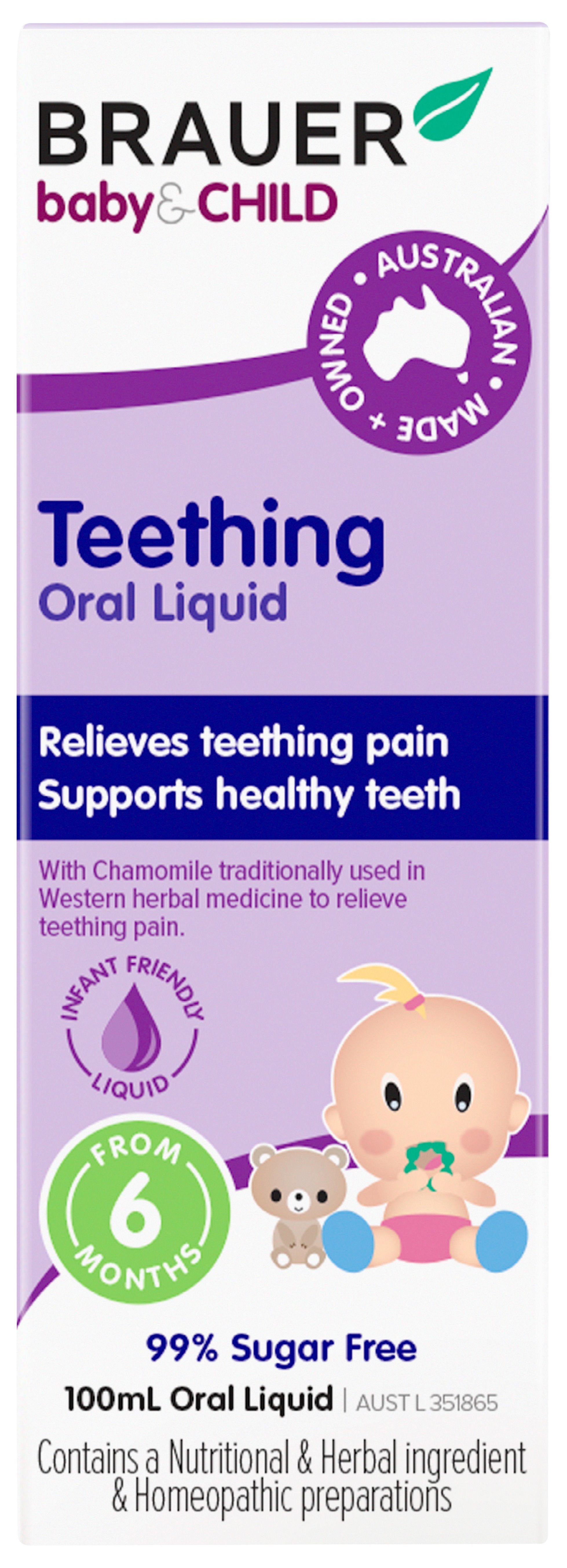 Brauer Baby & Child Teething Oral Liquid - Fast Relief for Teething Pain & Discomfort - Safe & Natural Teething Solution for Infants & Toddlers - Perfect for Home, Travel & Daycare Use