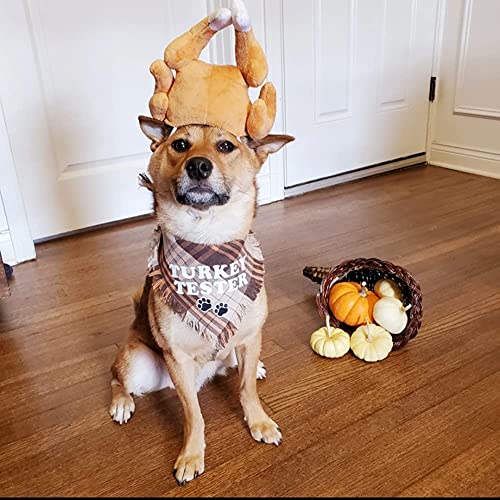Turkey Hat for Cats & Small Dogs - Thanksgiving & Halloween Pet Costume Accessory - Fun Drumstick Hat for Holiday Parties & Dress-Up Play