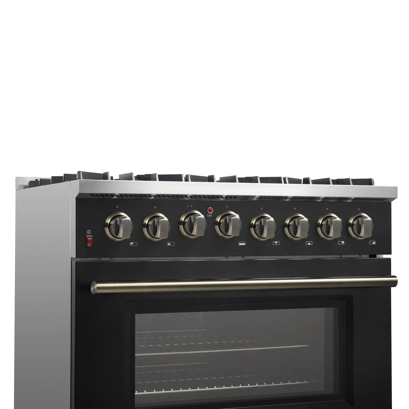 **Forno Galiano 36-Inch Professional Dual Fuel Range - Gas Stove & Electric Oven in Black with Antique Brass Trim (Model FFSGS6156 36BLK) - Perfect for Gourmet Kitchens & Modern Home Cooking**