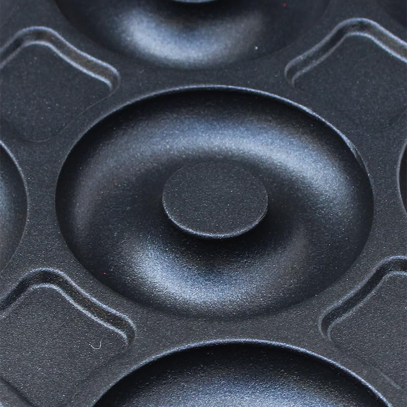 Nonstick Electric Donut Maker Machine - 12 Pcs 9cm Doughnut Pan for Home & Commercial Use - 220V Mini Waffle Donut Baker - Perfect for Breakfast, Snacks, Parties & Cafes