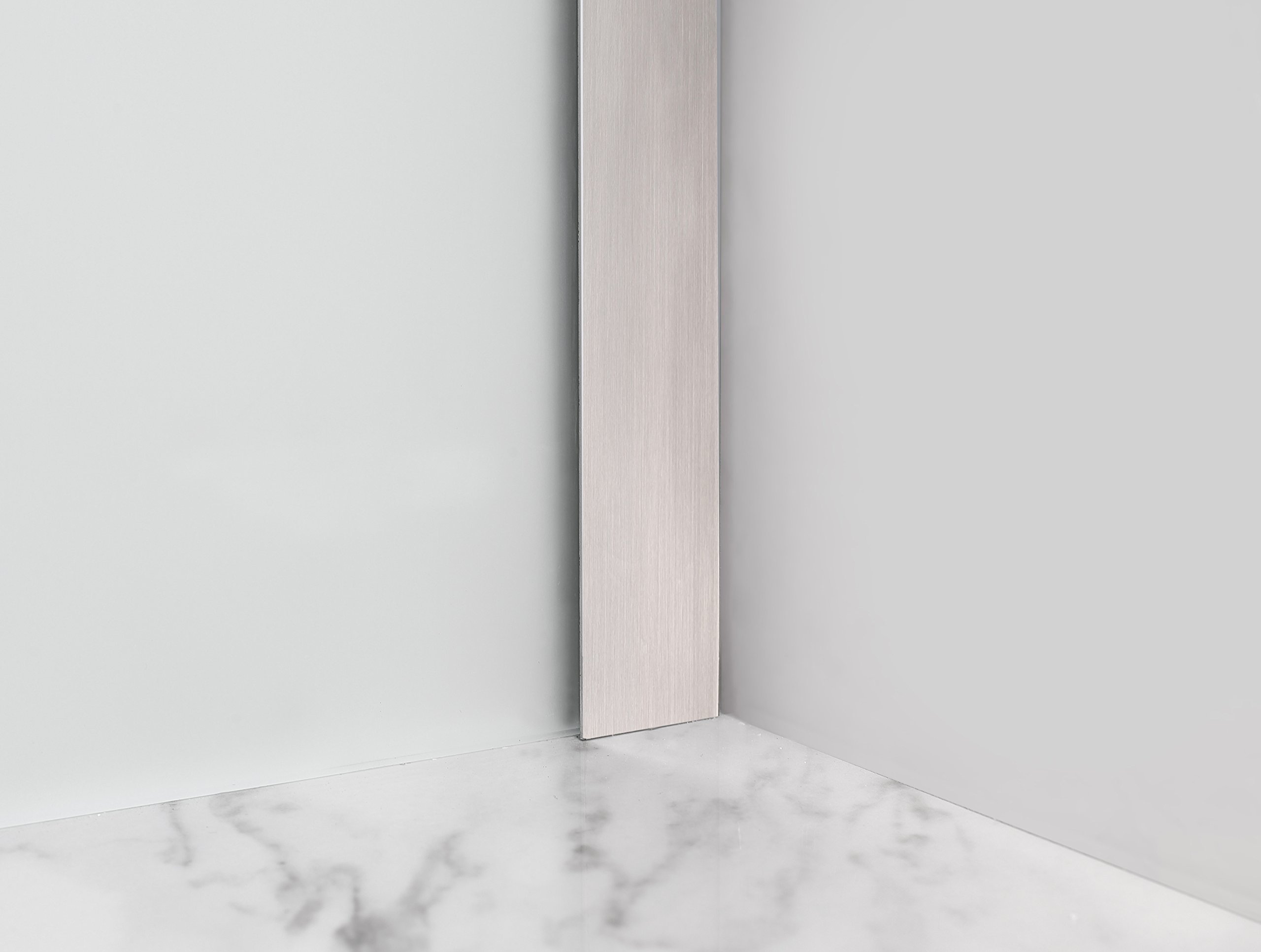 Frosted Glass Aston Belmore GS Frameless Hinged Shower Door with Shelves | Modern Bathroom Upgrade for Spa-Like Experience