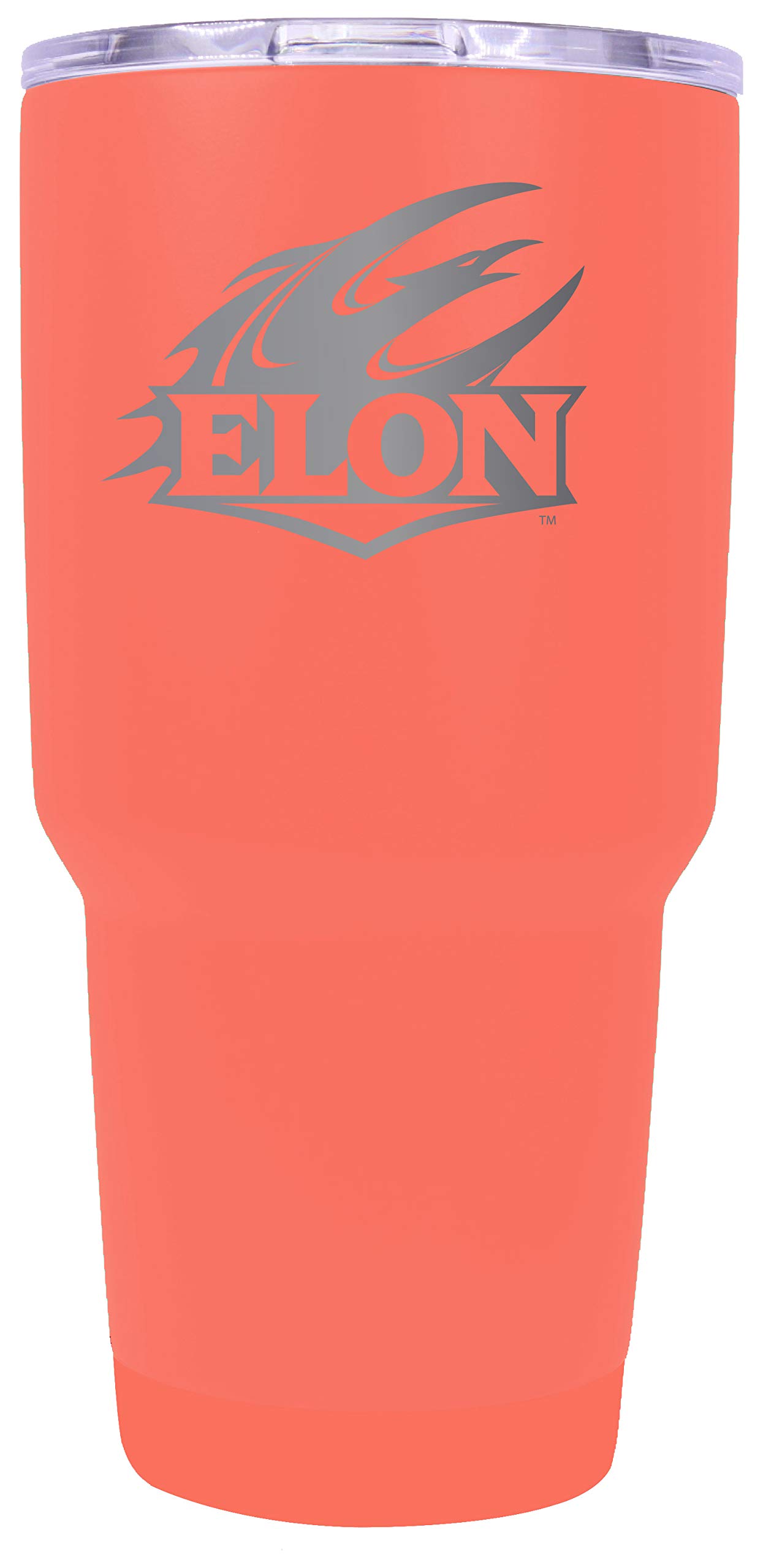 Elon University 30oz Stainless Steel Insulated Tumbler with Laser Engraving - Coral Color, Leakproof Travel Mug for Coffee, Tea & Cold Drinks - Perfect for School, Office, Gym & Outdoor Activities