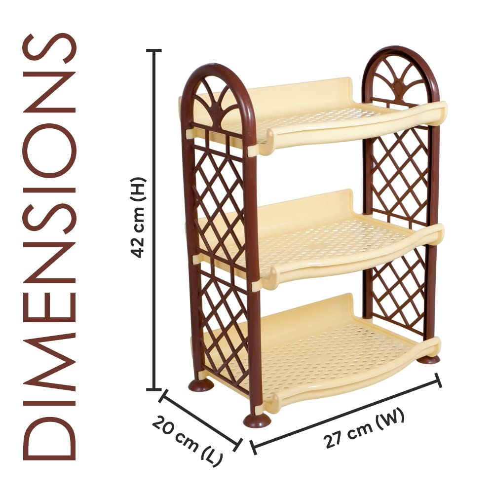 **Wonder Homeware Rexo 103 3-Tier Wall Mounted Kitchen Organizer Rack - Durable Shelf for Spice Jars, Utensils & Storage - Space-Saving Blue & Yellow Design - Perfect for Small Kitchens, Pantries & Countertop Organization**