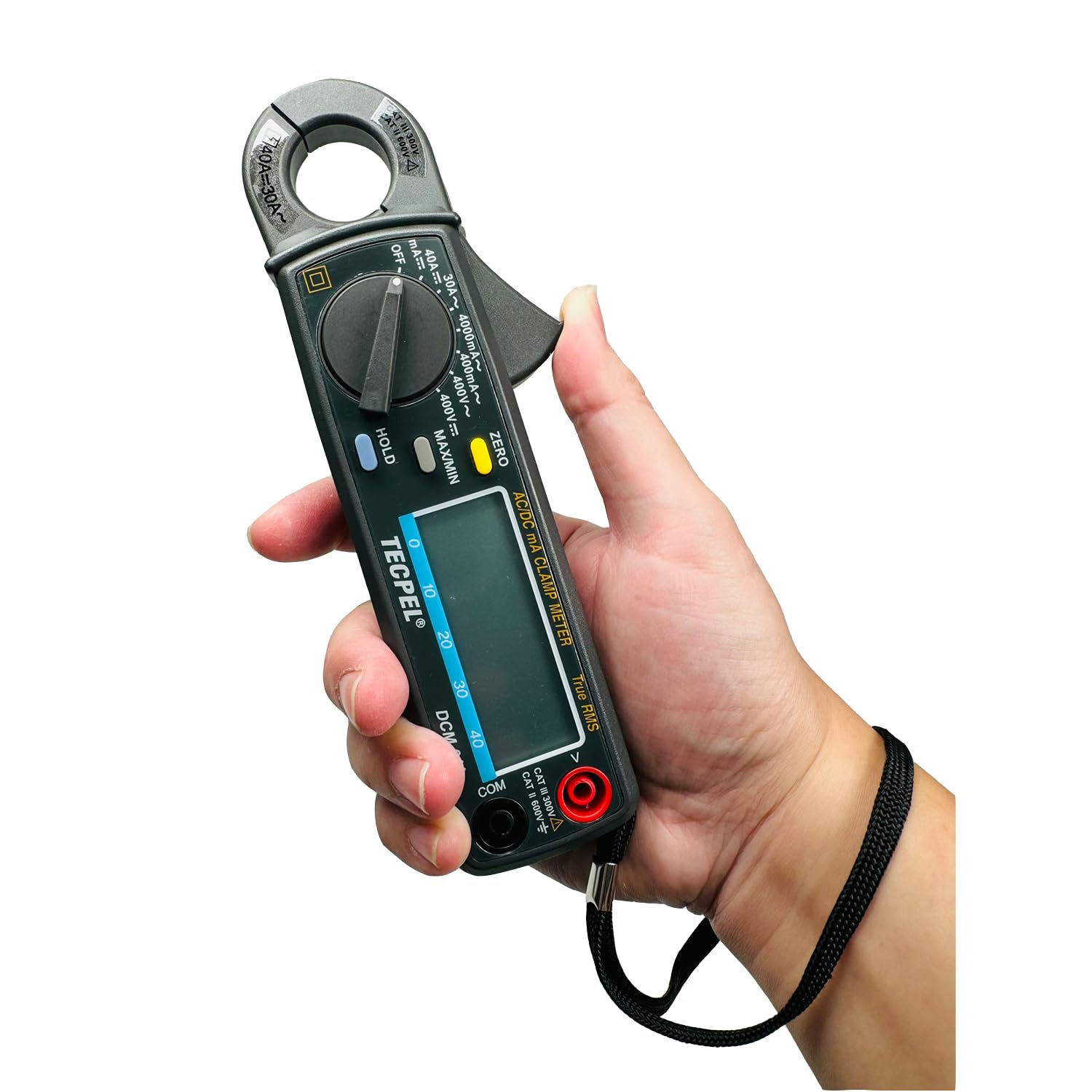 DCM-011 Mini Clamp Meter - True RMS 3999 Counts AC/DC Amp Meter, Digital Clamp Multimeter with Voltmeter, Continuity Tester & Alligator Clips for HVAC, Electrical Work (Ideal for Electricians, DIY Home Repairs & Automotive Diagnostics)