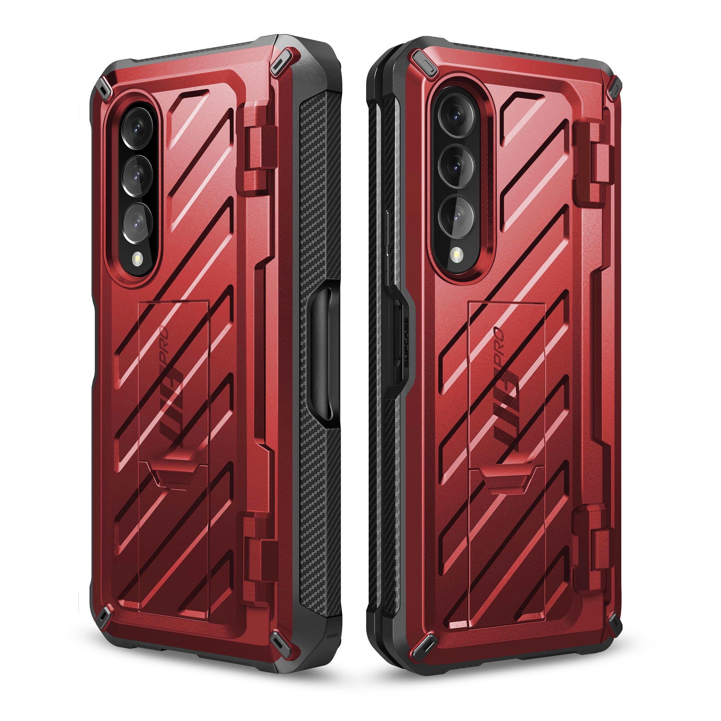 Samsung Galaxy Z Fold 4 Unicorn Beetle PRO Heavy Duty Rugged Case with S Pen Holder - Shockproof & Drop Protection - Metallic Red - Perfect for Outdoor Adventures & Business Travel