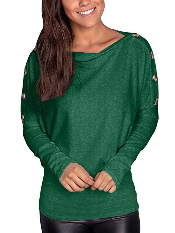 Lovevop Women's Casual Long Sleeve T-Shirt - Soft Solid Color Fall Shirt for Everyday Wear | Perfect for Work, Weekend Outfits & Layering in Cool Weather