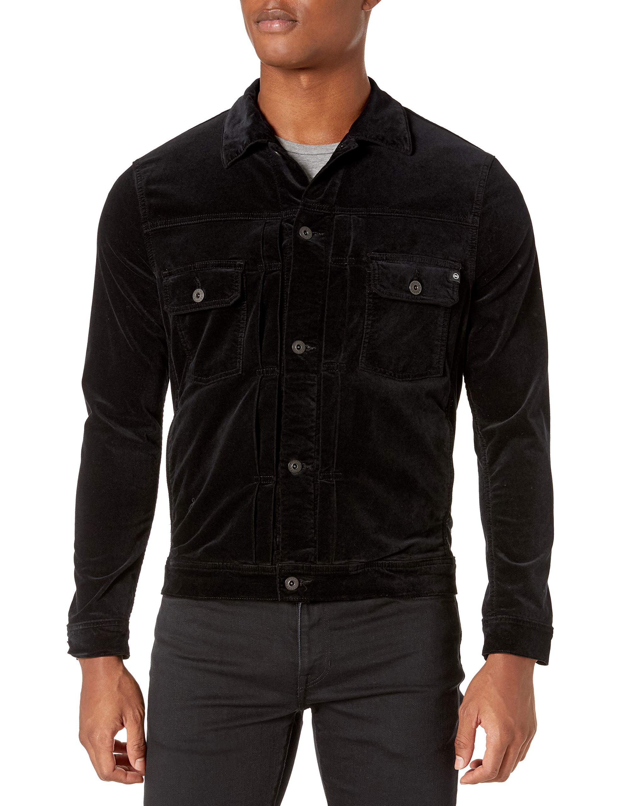 AG Adriano Goldschmied Men's Omaha Denim Jacket - Classic Blue Distressed Denim Jacket for Men | Casual Wear, Street Style & Layering Essential
